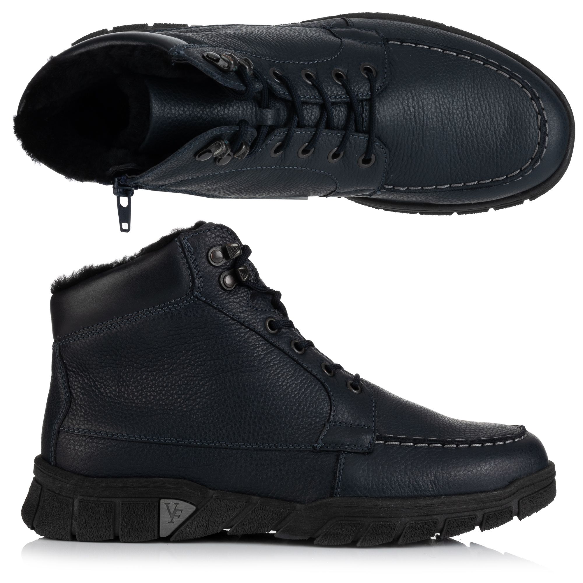 VITAFORM Herren-Stiefel Nappaleder Reißverschluss innen Lammfellfutter