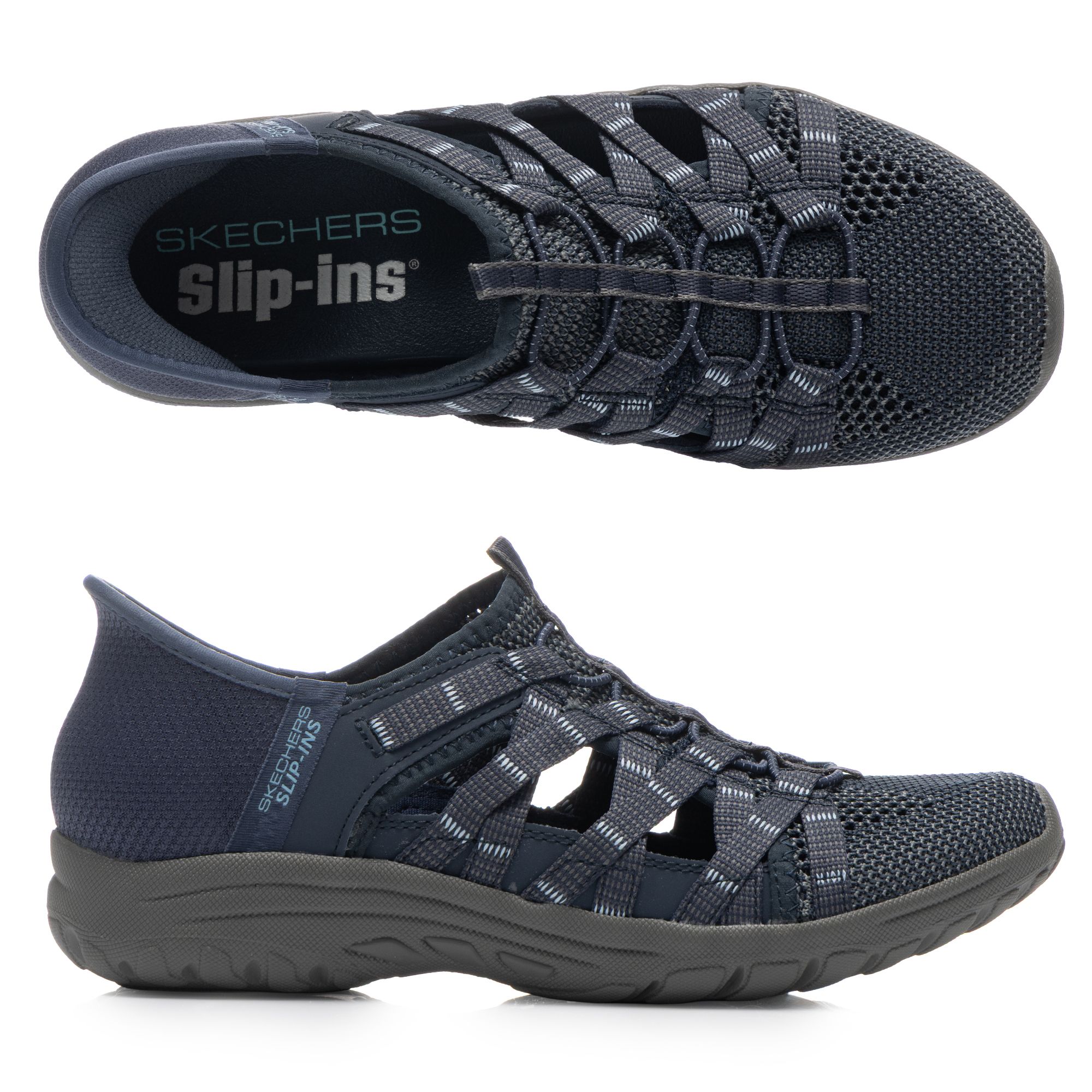 SKECHERS Damen-Trekkingschuh Reggae Fest 2.0 Strick Hands Free Slip-Ins®