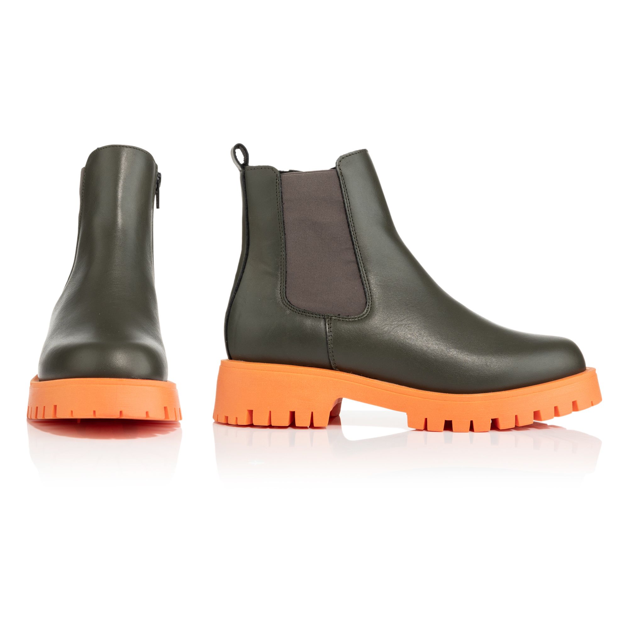 ICONIC by Marina Hoermanseder echt Leder Reißverschluss Kontrast-Sohle