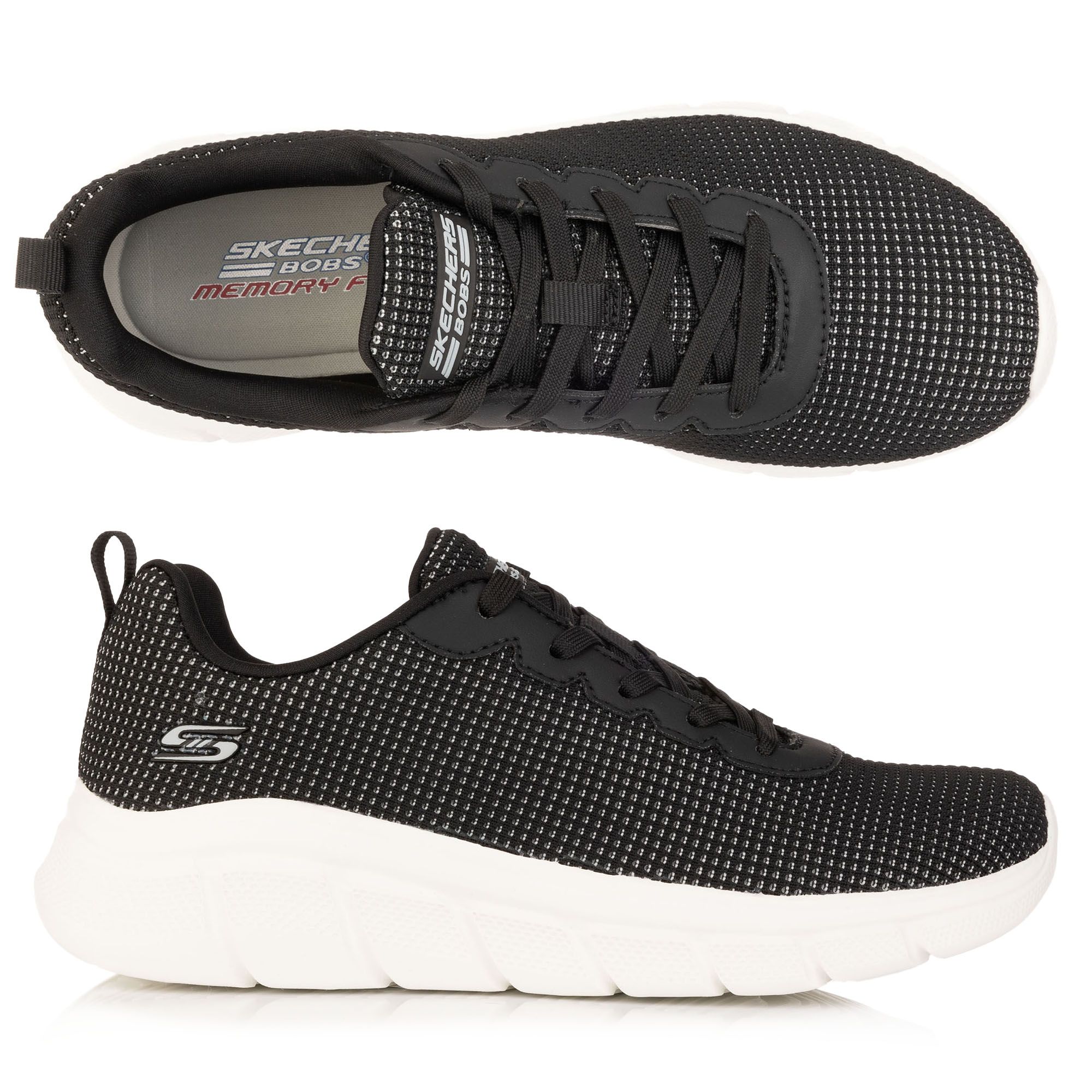 SKECHERS Damen-Sneaker Bobs B Flex Strick Memory Foam