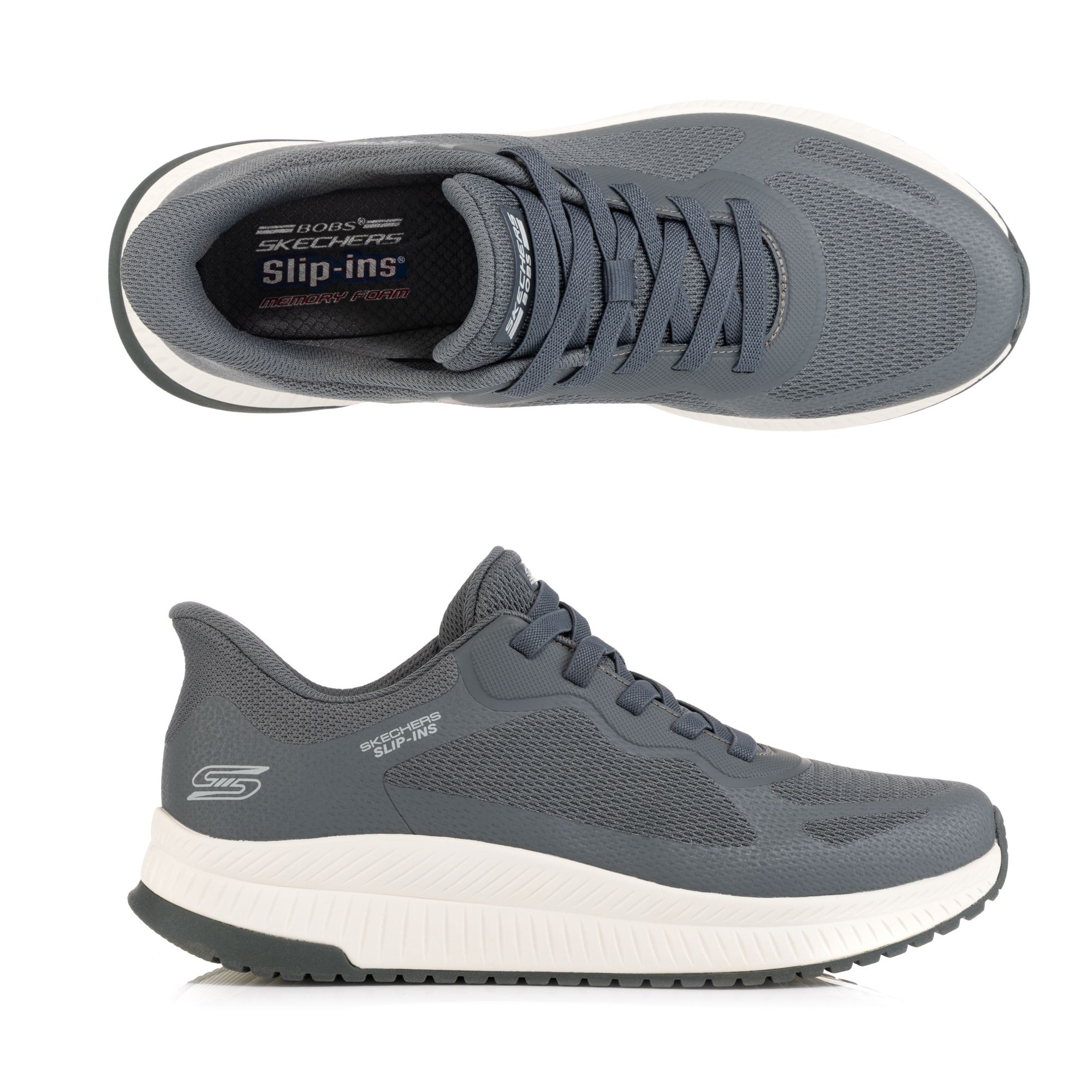 SKECHERS Herren-Slipper Bobs Sport Squad 4 Materialmix Hands Free Slip-Ins®