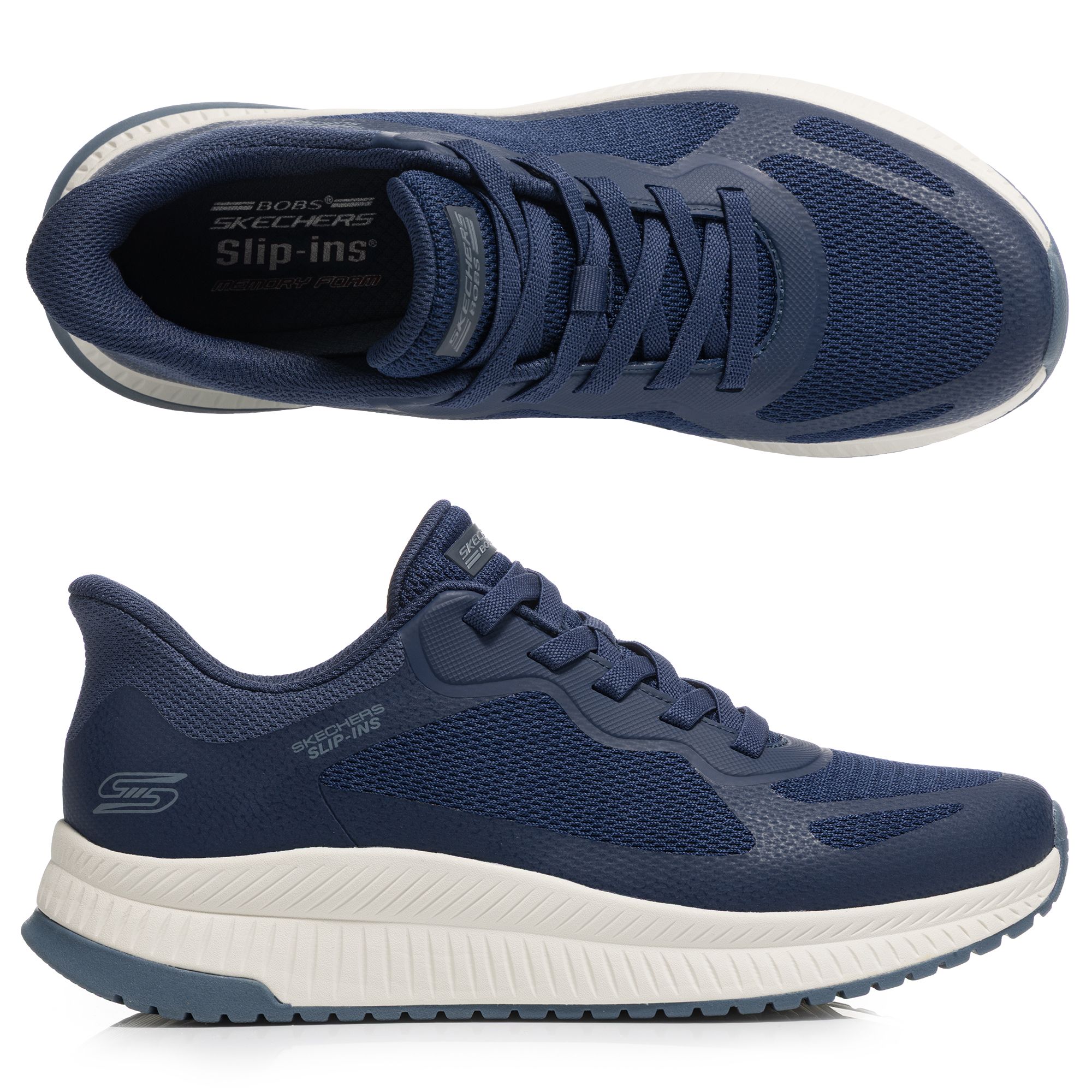 SKECHERS Herren-Slipper Bobs Sport Squad 4 Materialmix Hands Free Slip-Ins®