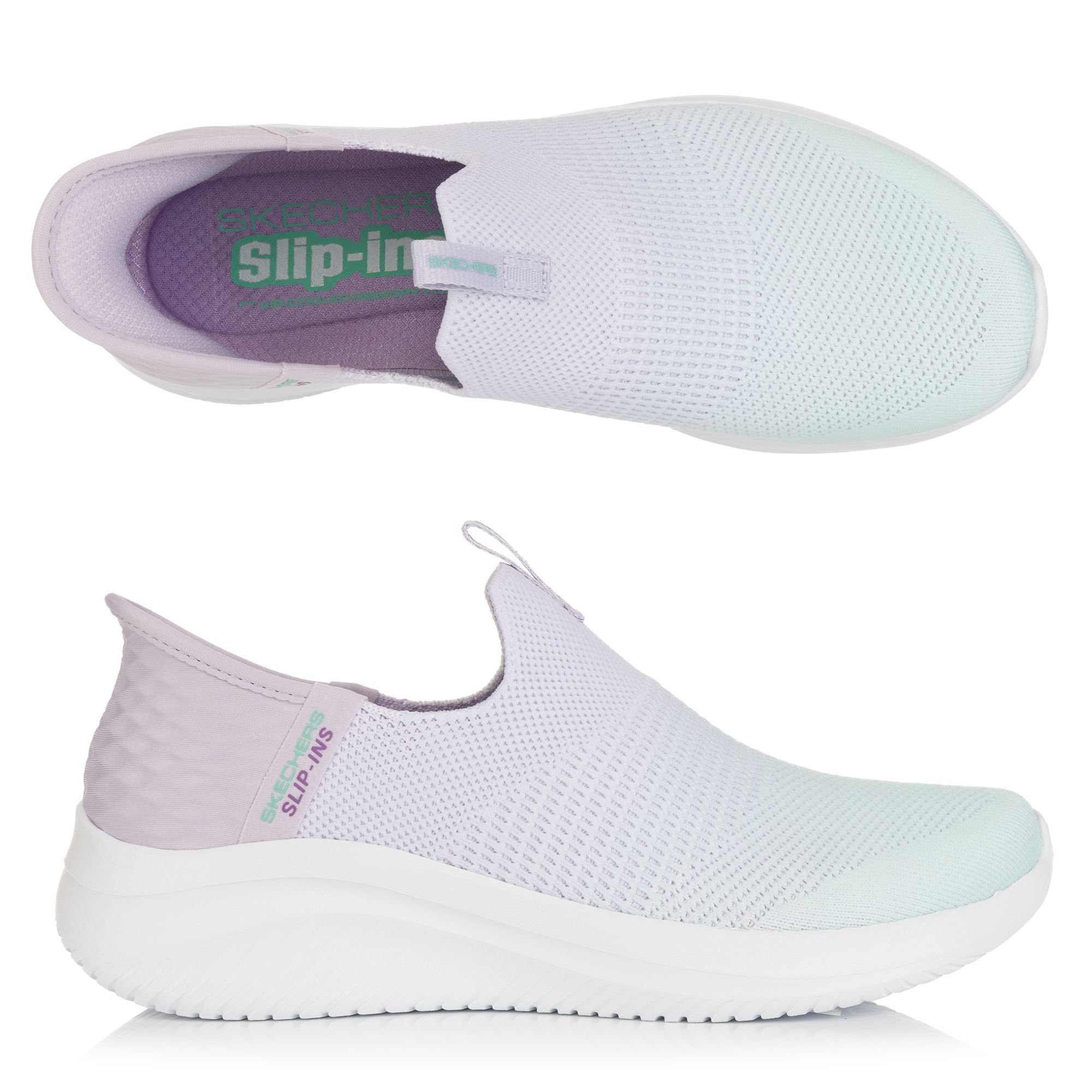SKECHERS Damen-Slipper Ultra Flex 3.0 Strick Ombre Hands Free Slip-Ins®