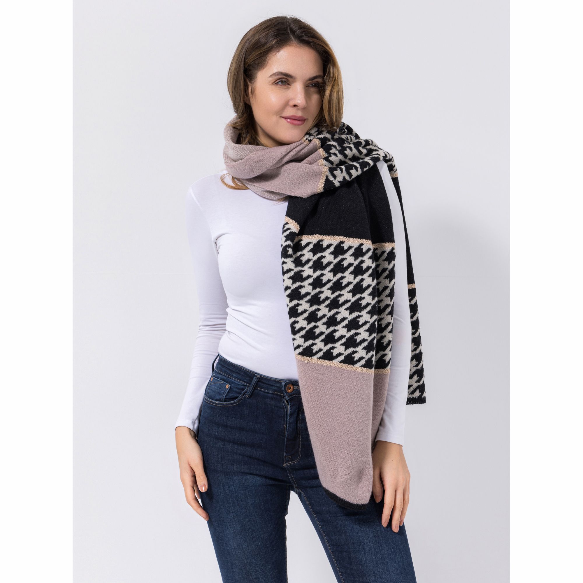 VIA MILANO Schal Materialmix Mustermix 62cm x 190xm