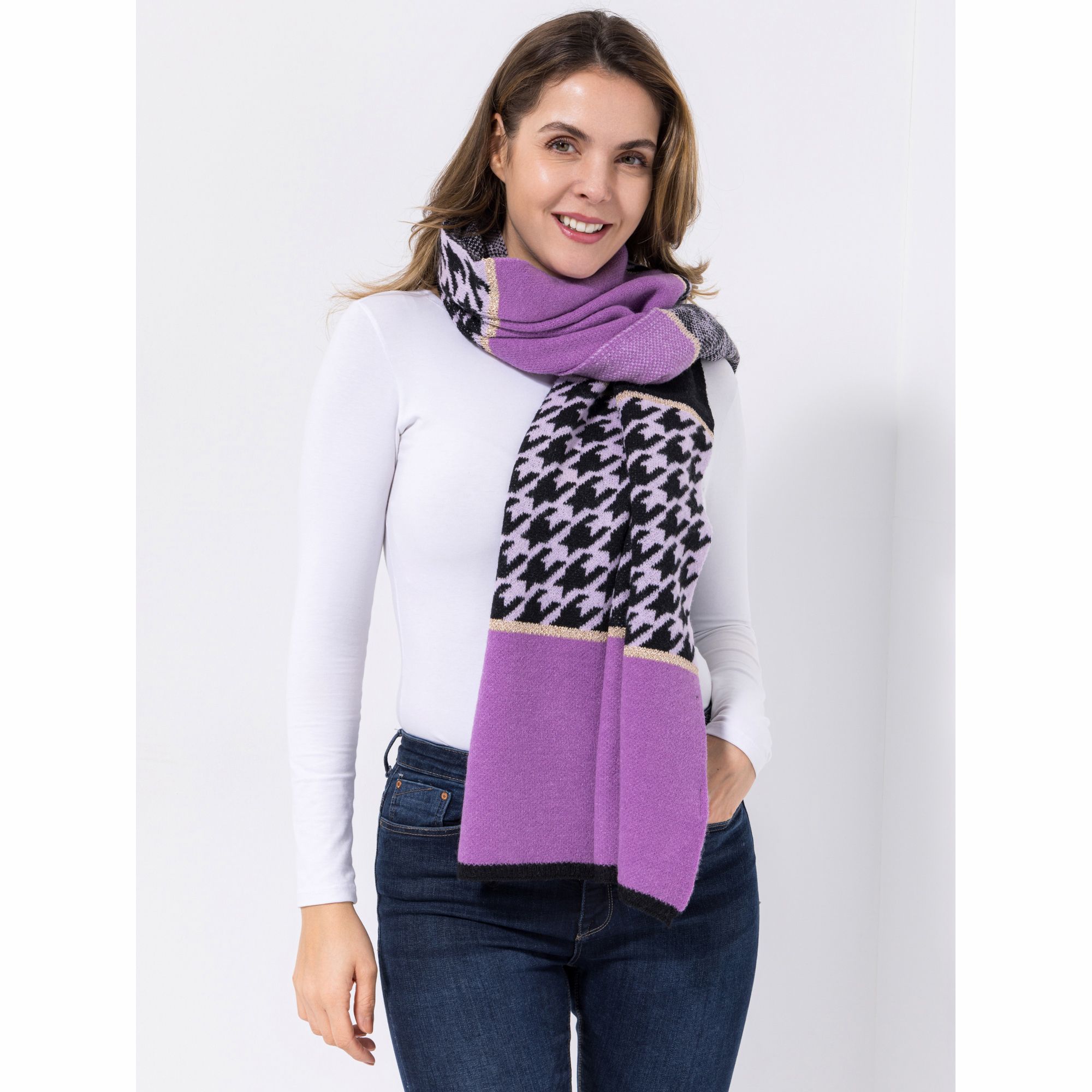 VIA MILANO Schal Materialmix Mustermix 62cm x 190xm