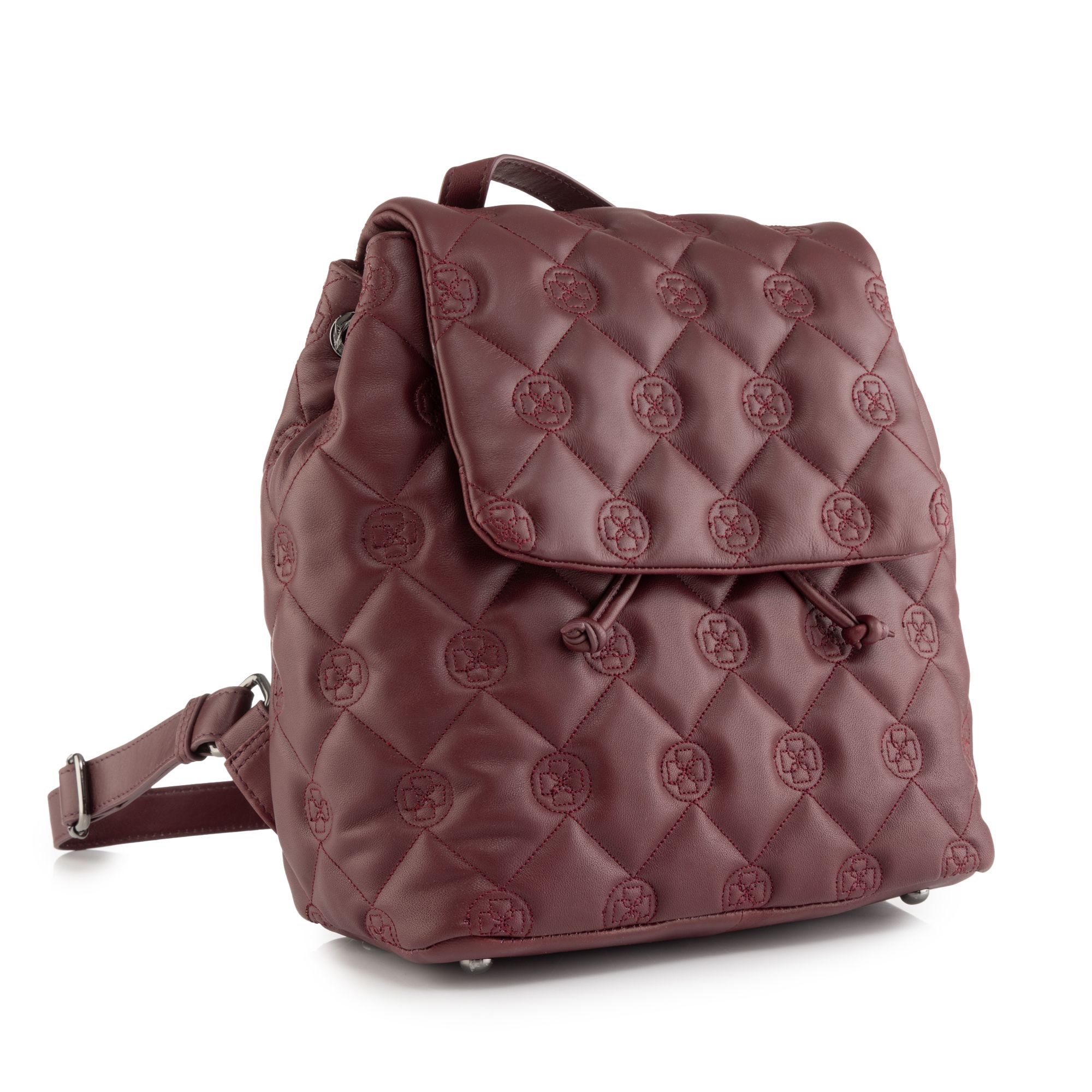 DAWID by Dawid Tomaszewski Rucksack echt Leder Logo-Steppung