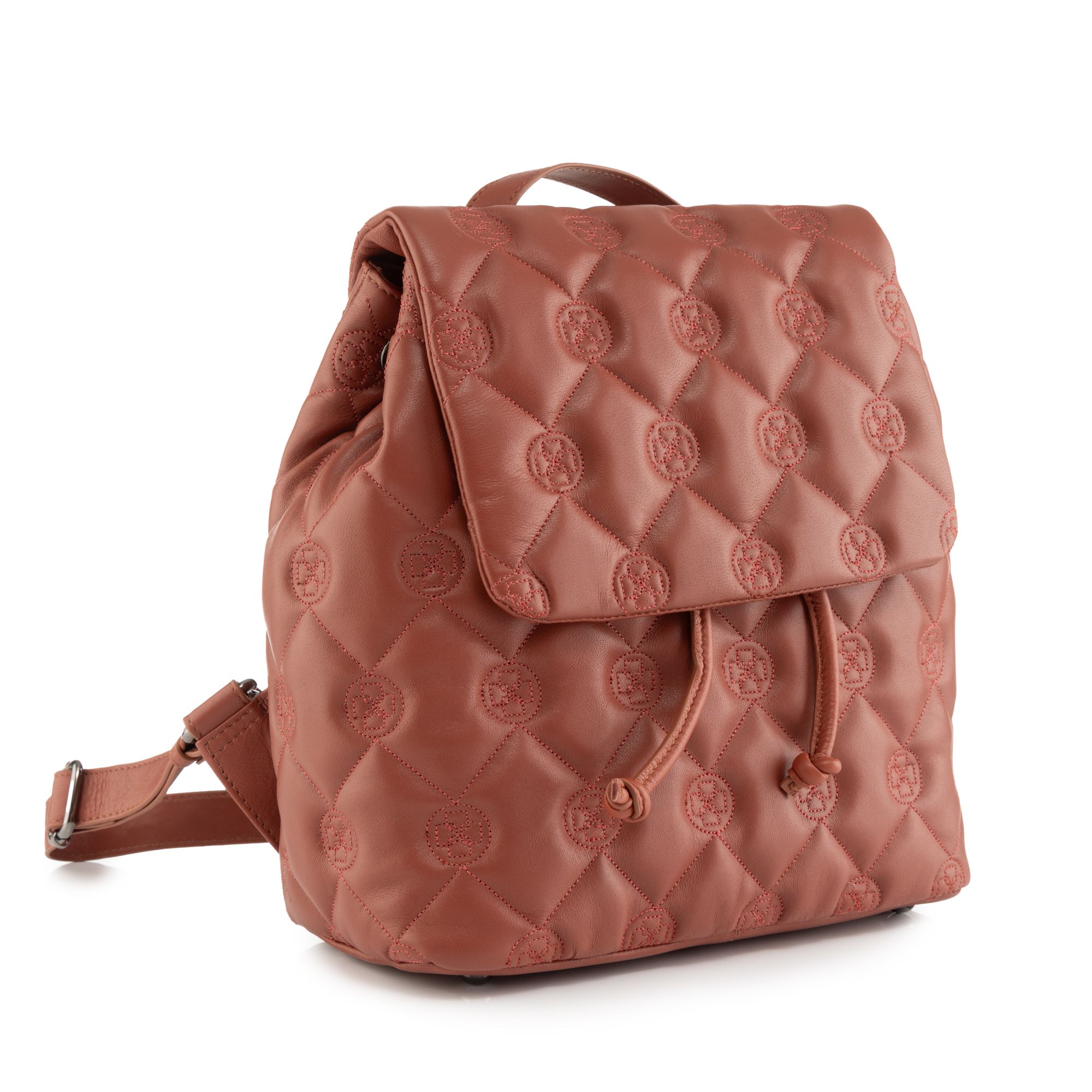 DAWID by Dawid Tomaszewski Rucksack echt Leder Logo-Steppung