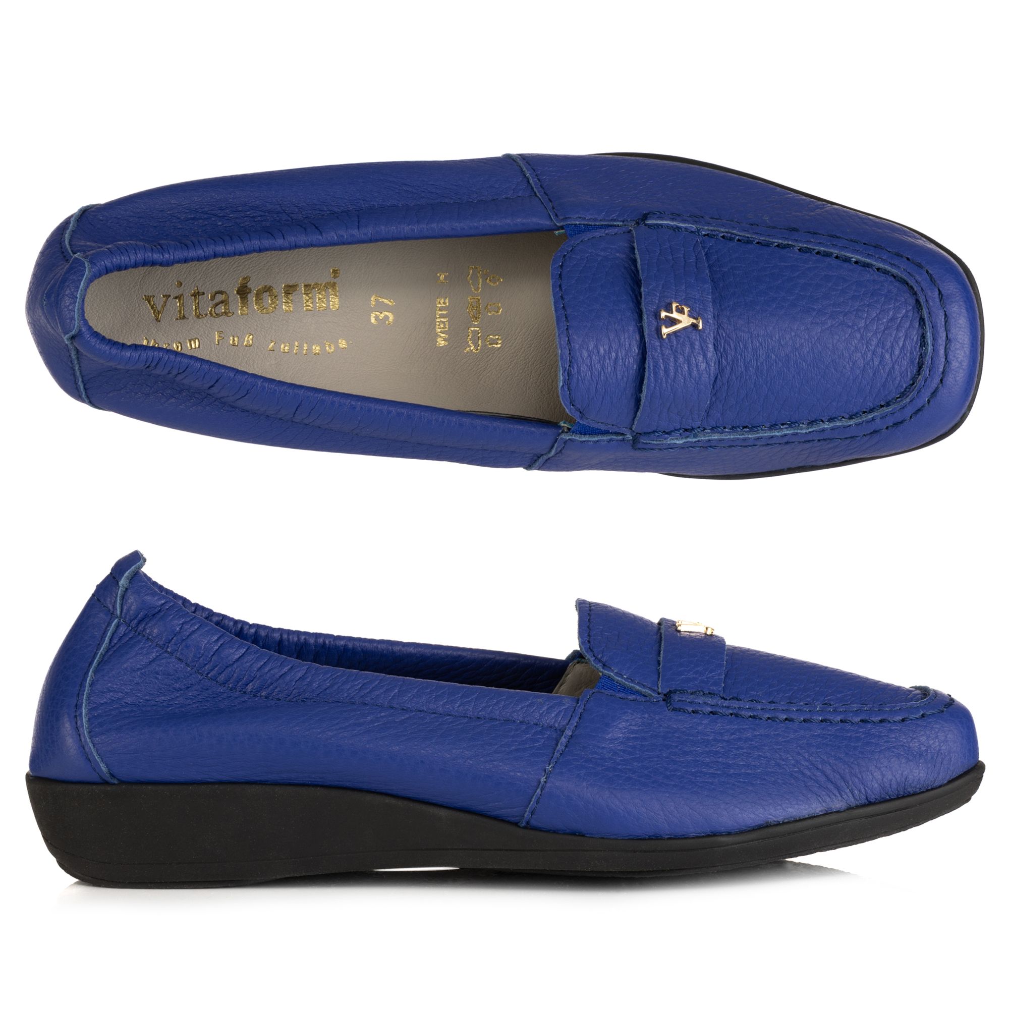 VITAFORM Damen-Mokassin Hirschleder Schmuckniete Sohle Hilka