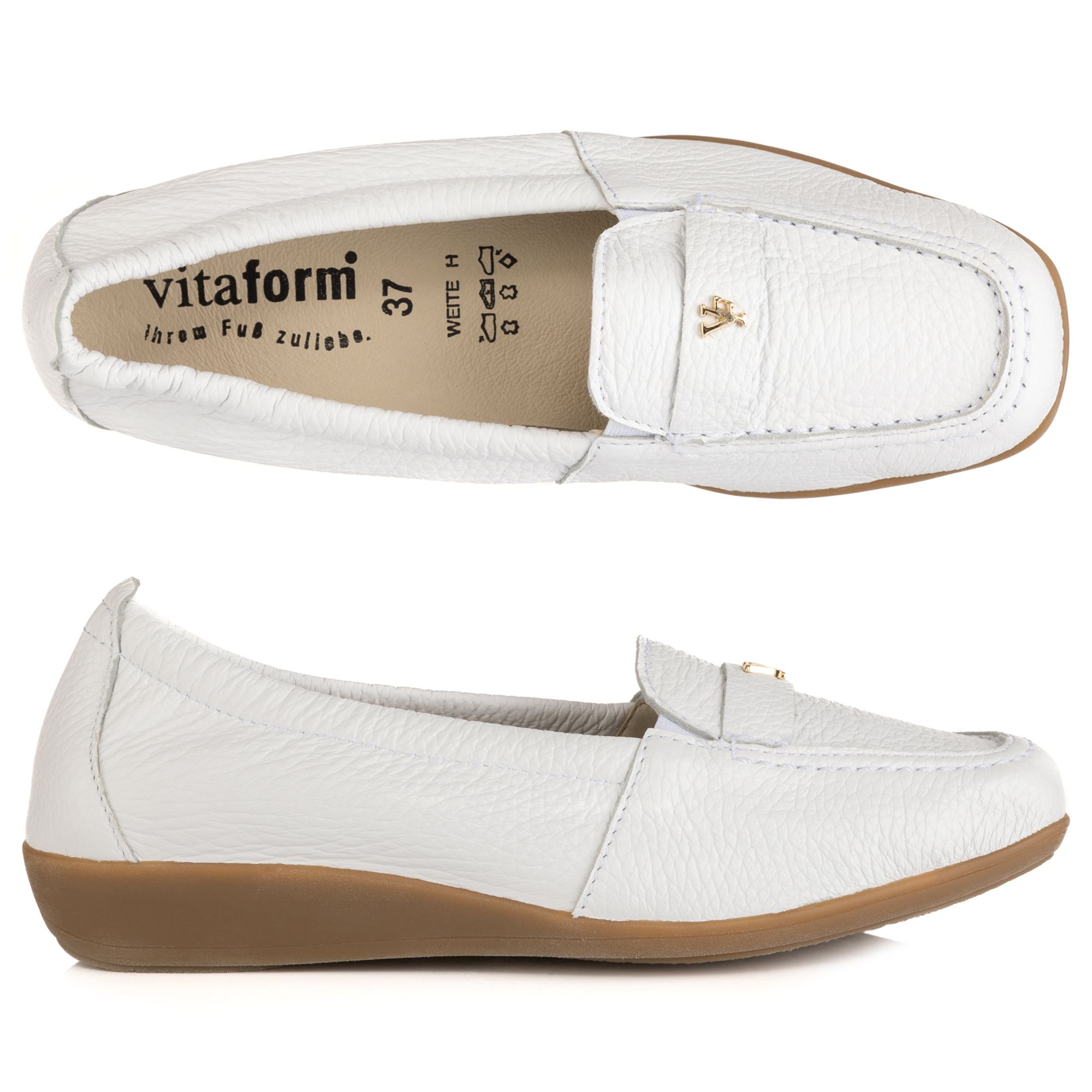 VITAFORM Damen-Mokassin Hirschleder Schmuckniete Sohle Hilka