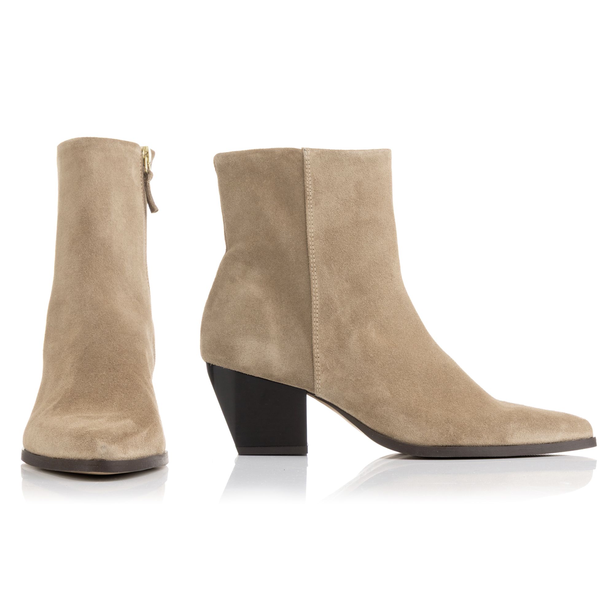 STEFFEN SCHRAUT Damen-Stiefelette Veloursleder Reißverschluss Blockabsatz