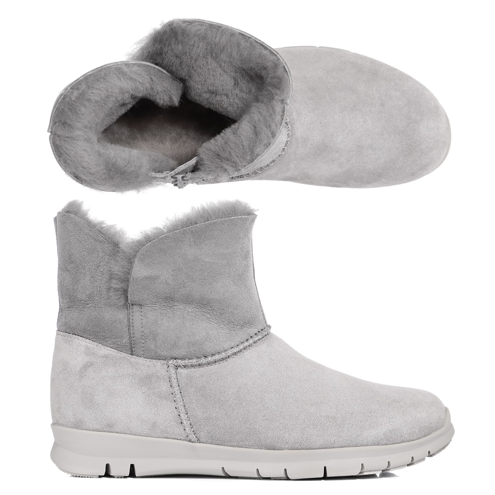 VITAFORM Damen-Stiefelette Veloursleder 2 Looks Flexi-Sohle