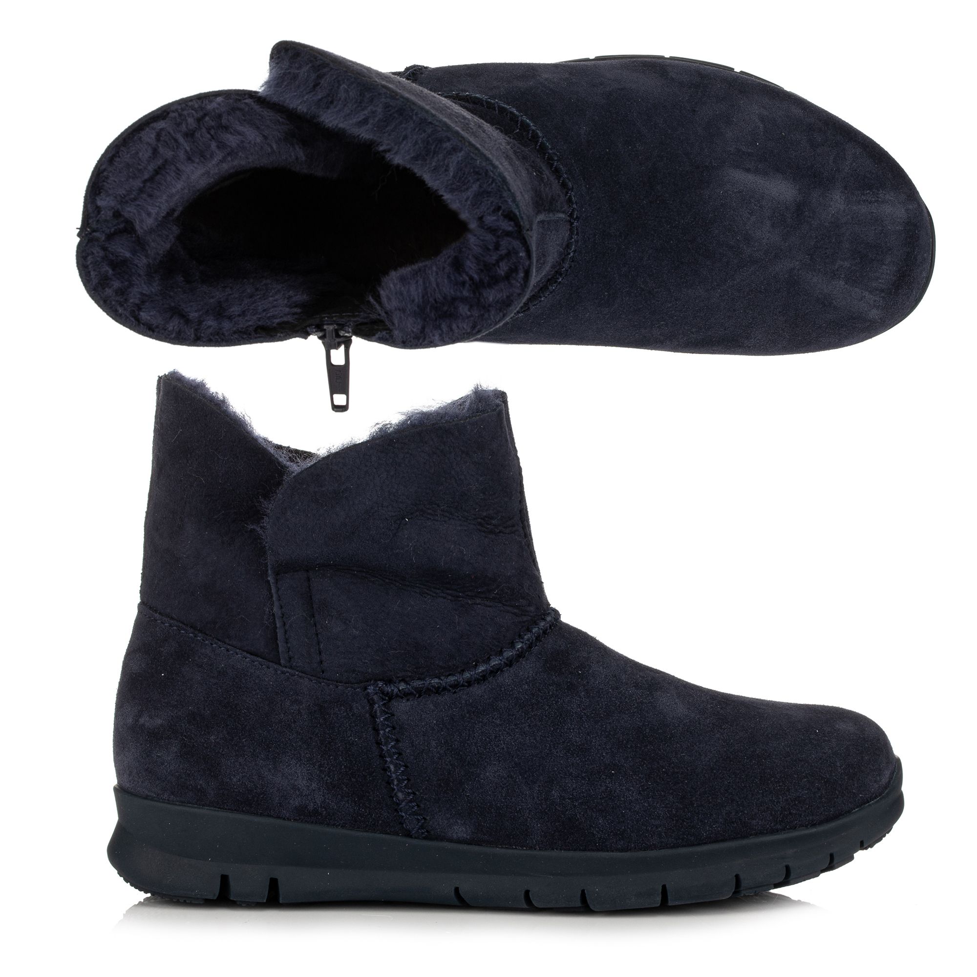 VITAFORM Damen-Stiefelette Veloursleder 2 Looks Flexi-Sohle