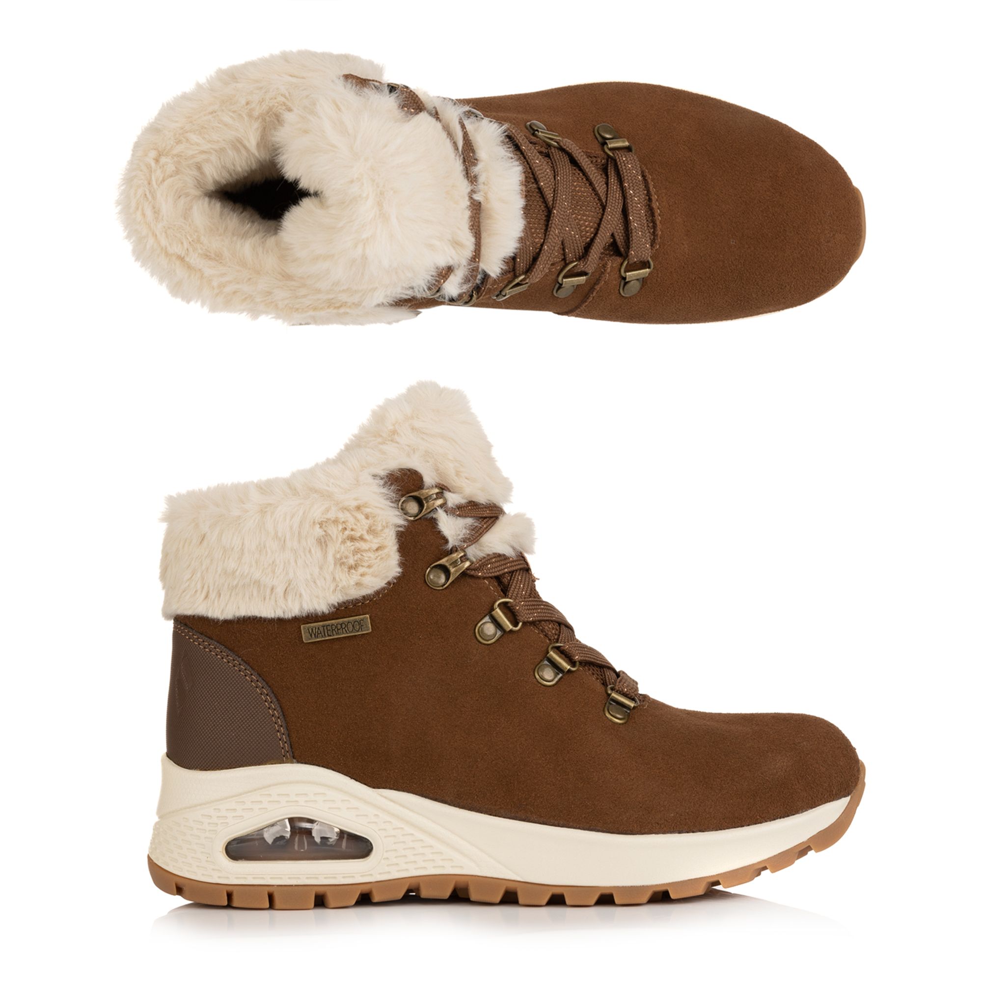 SKECHERS Damen-Stiefelette Uno Rugged wasserdicht Skech-Air® Dämpfung