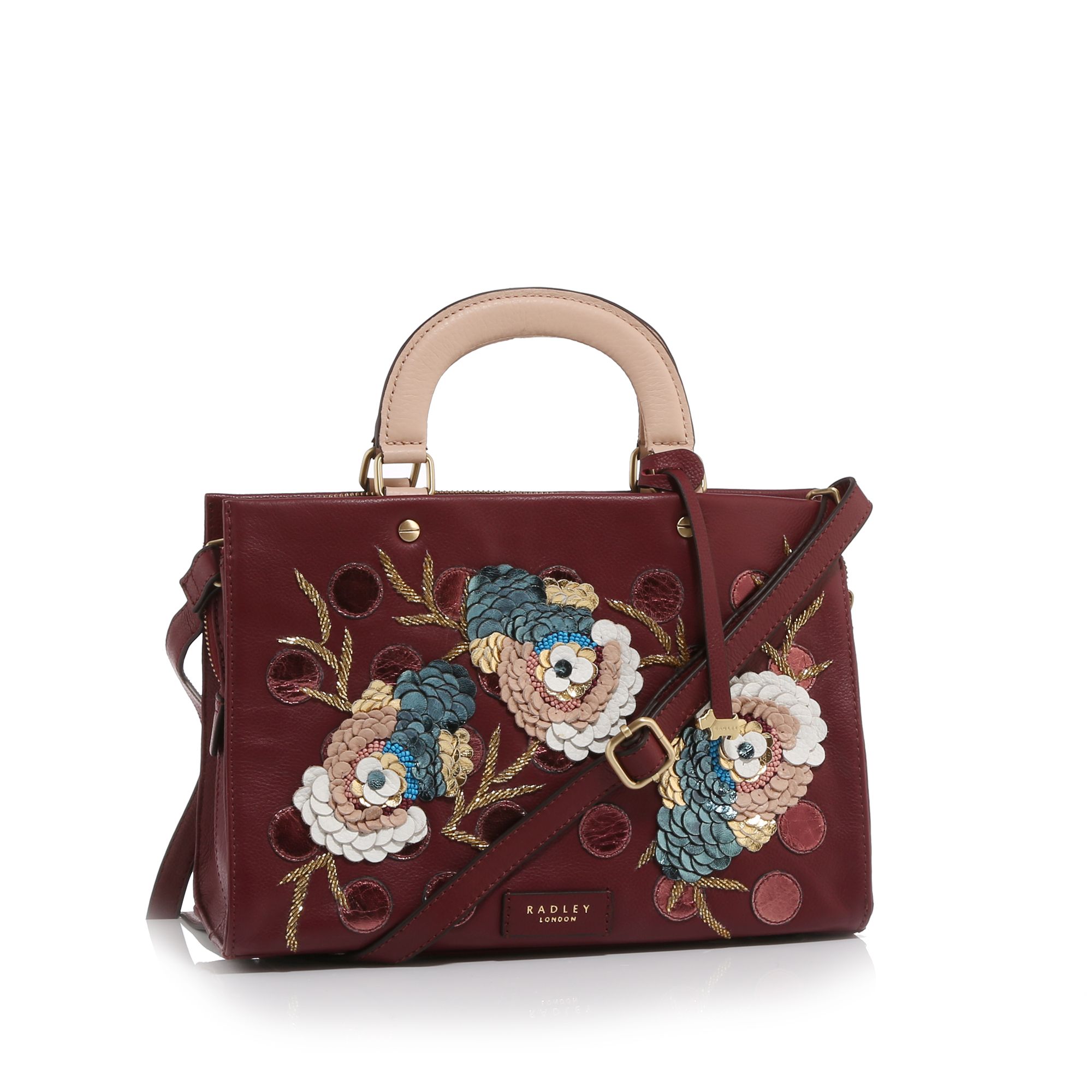 RADLEY LONDON Hill House MiniHenkeltasche echt Leder Blütenapplikation