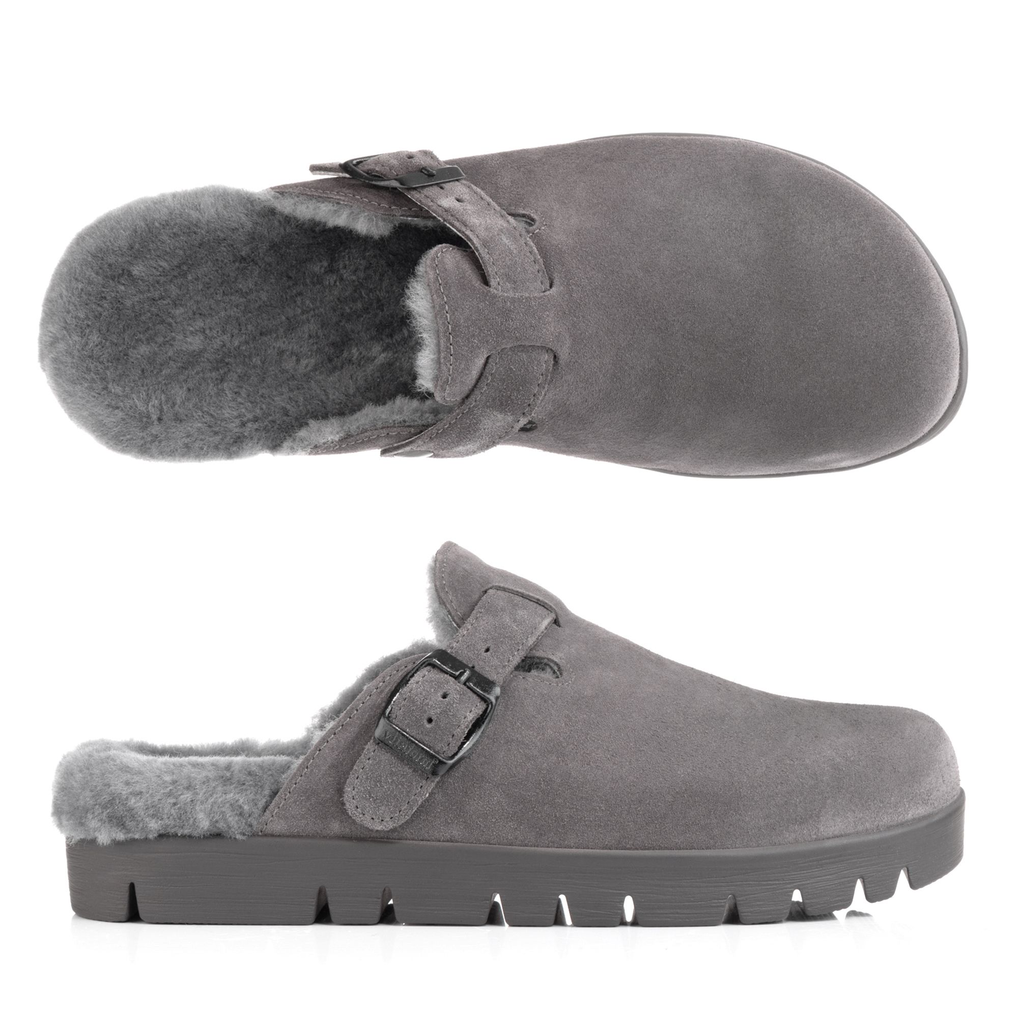 VITAFORM Damen-Clog Verloursleder Lammfell Sohle Lara