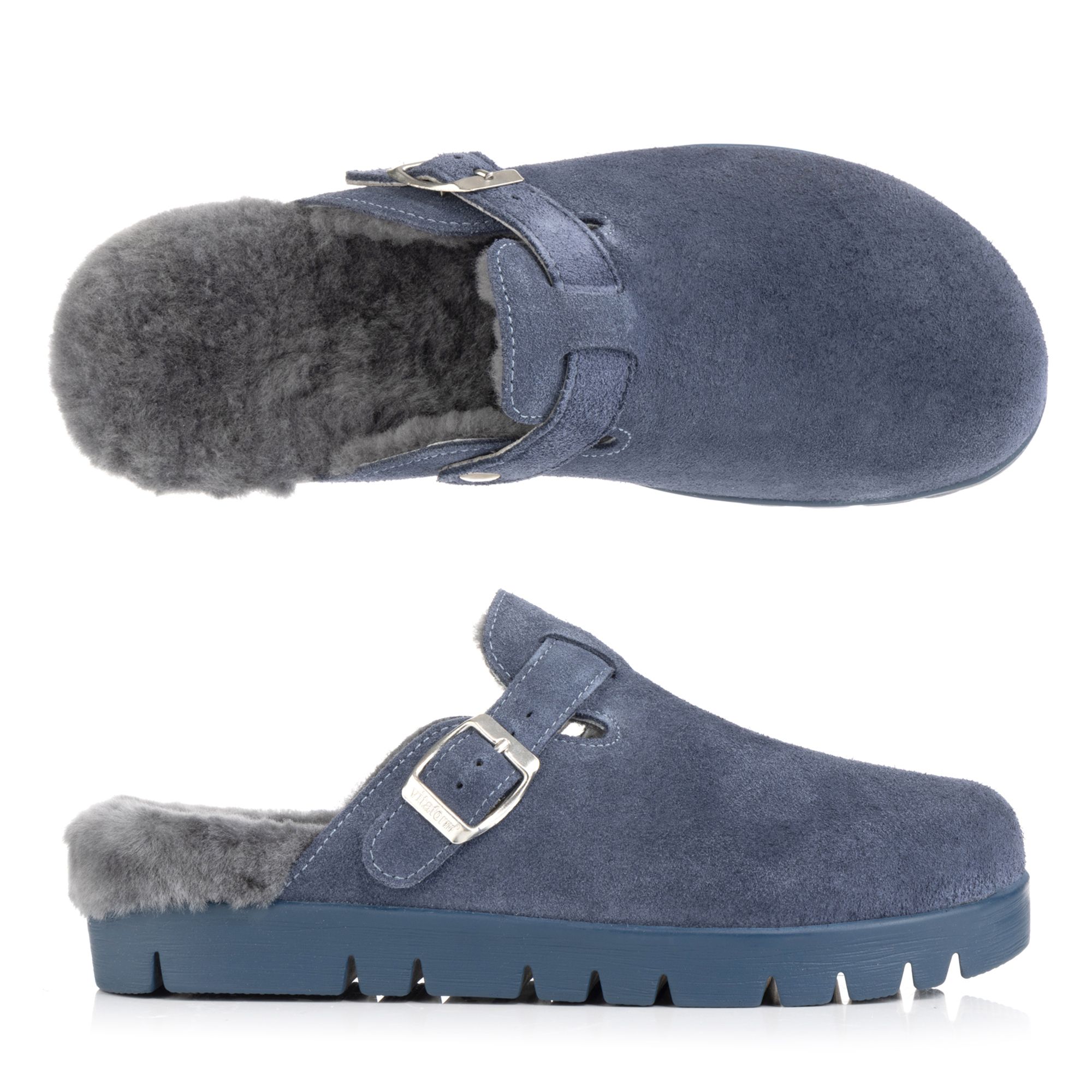 VITAFORM Damen-Clog Verloursleder Lammfell Sohle Lara