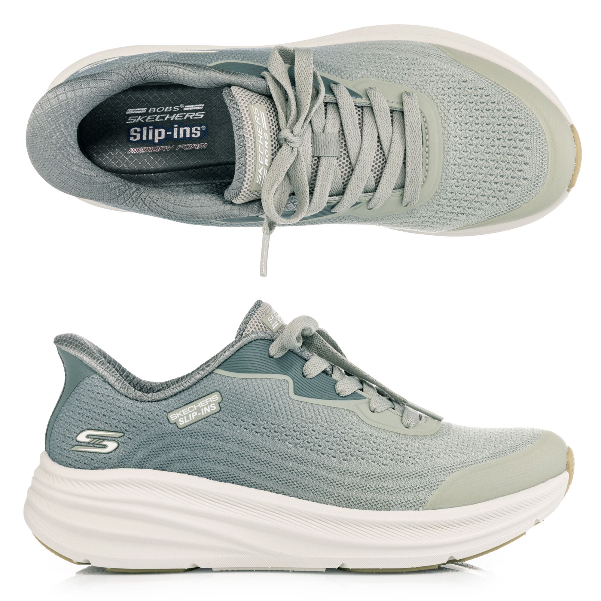 SKECHERS Damen-Slipper Bobs Skillz Mesh mit Farbverlauf Hands Free Slip-ins®