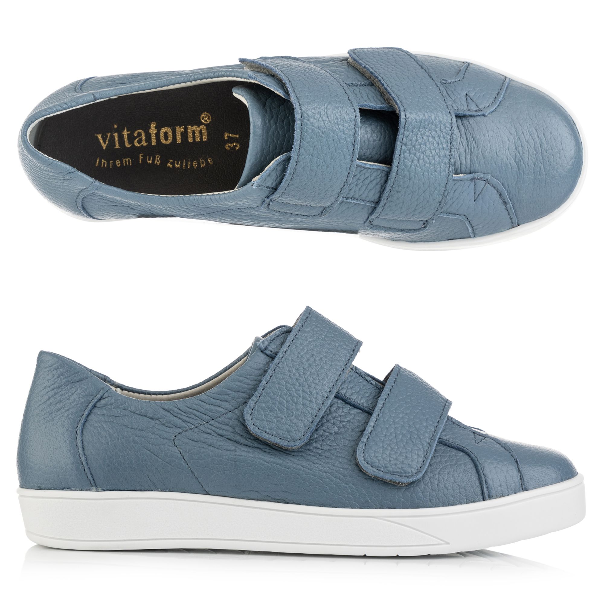VITAFORM Damen-Sneaker Hirschleder Klettverschluss Sohle Stella