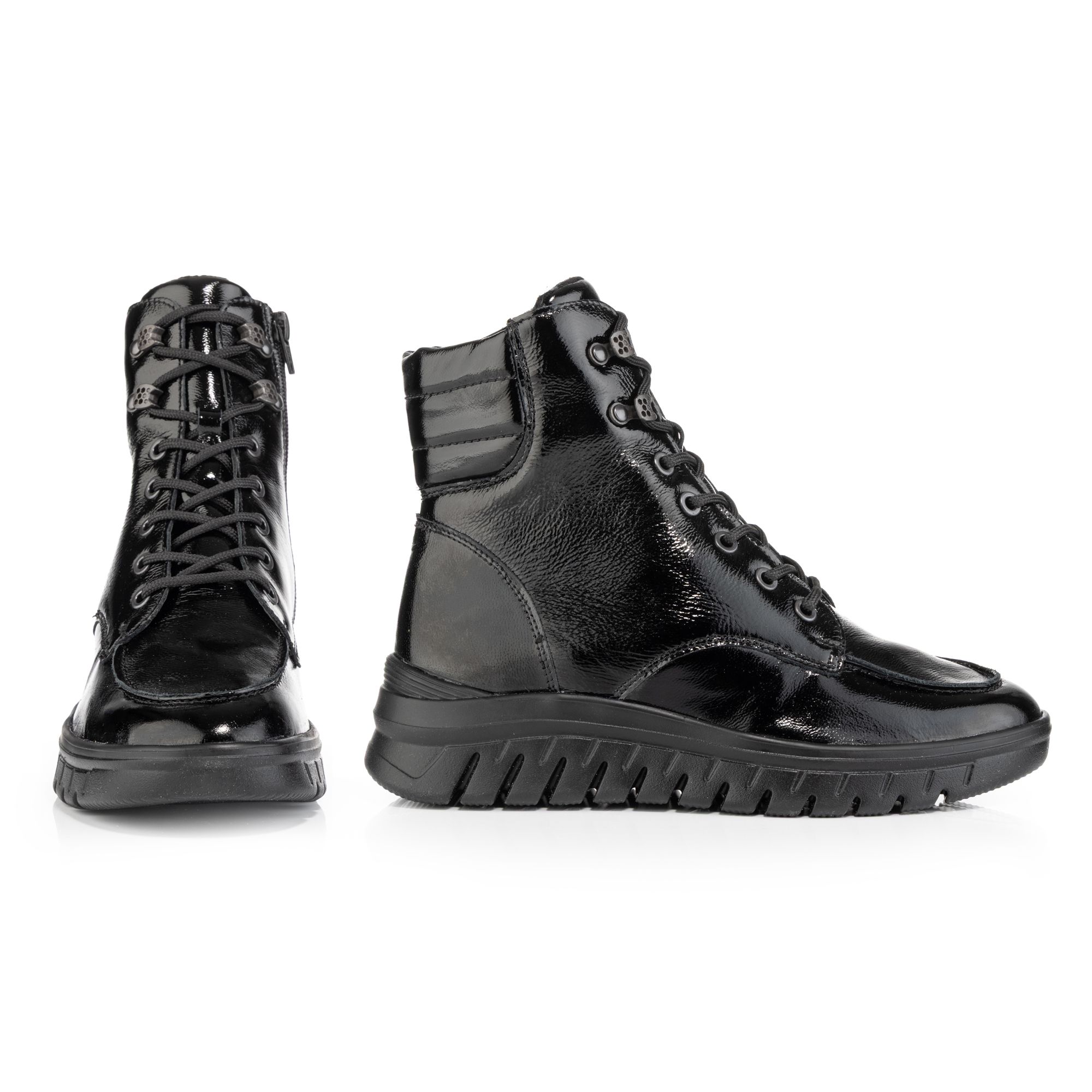 VITAFORM Damen-Stiefelette Lackleder Reißverschluss Leichtsohle