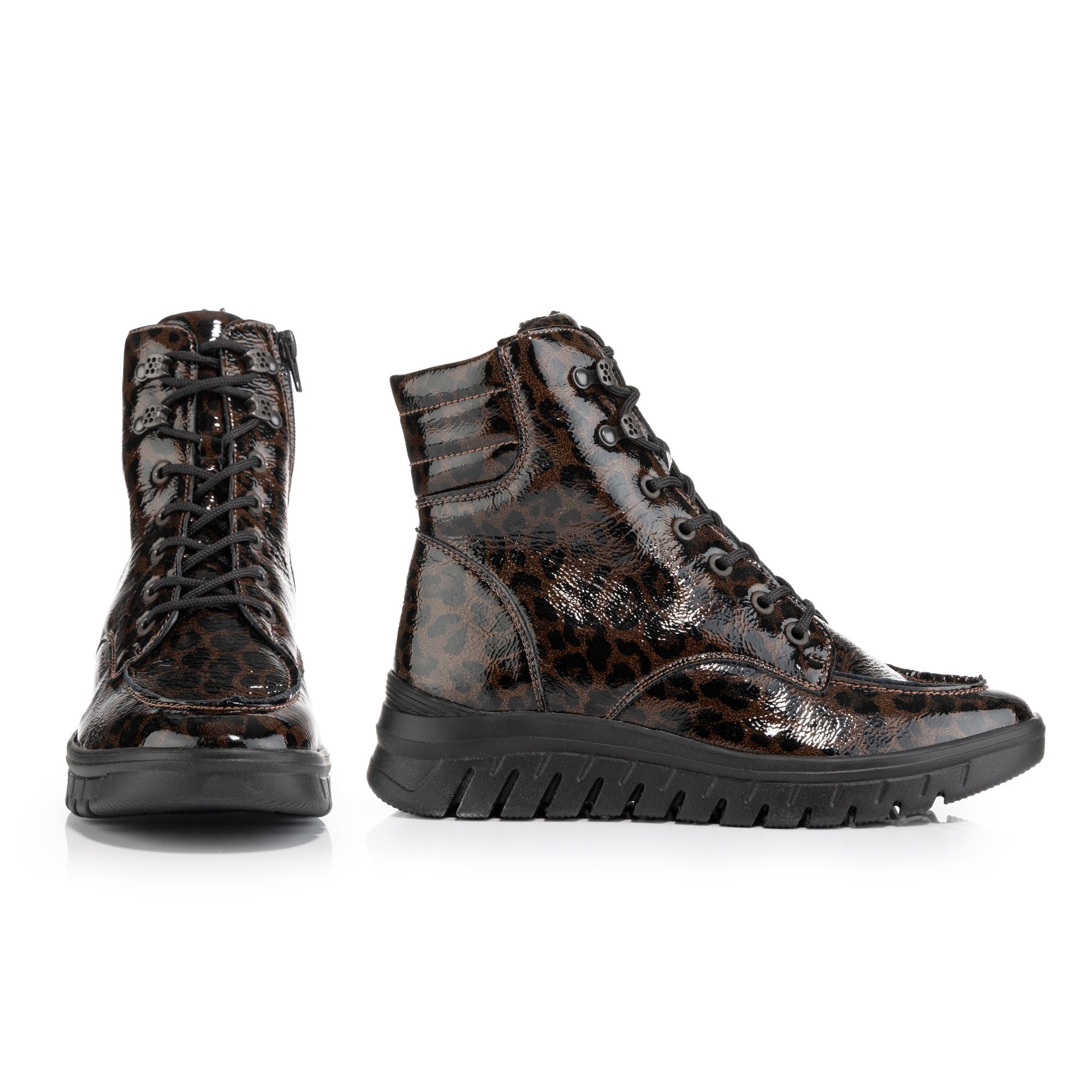 VITAFORM Damen-Stiefelette Lackleder Reißverschluss Leichtsohle