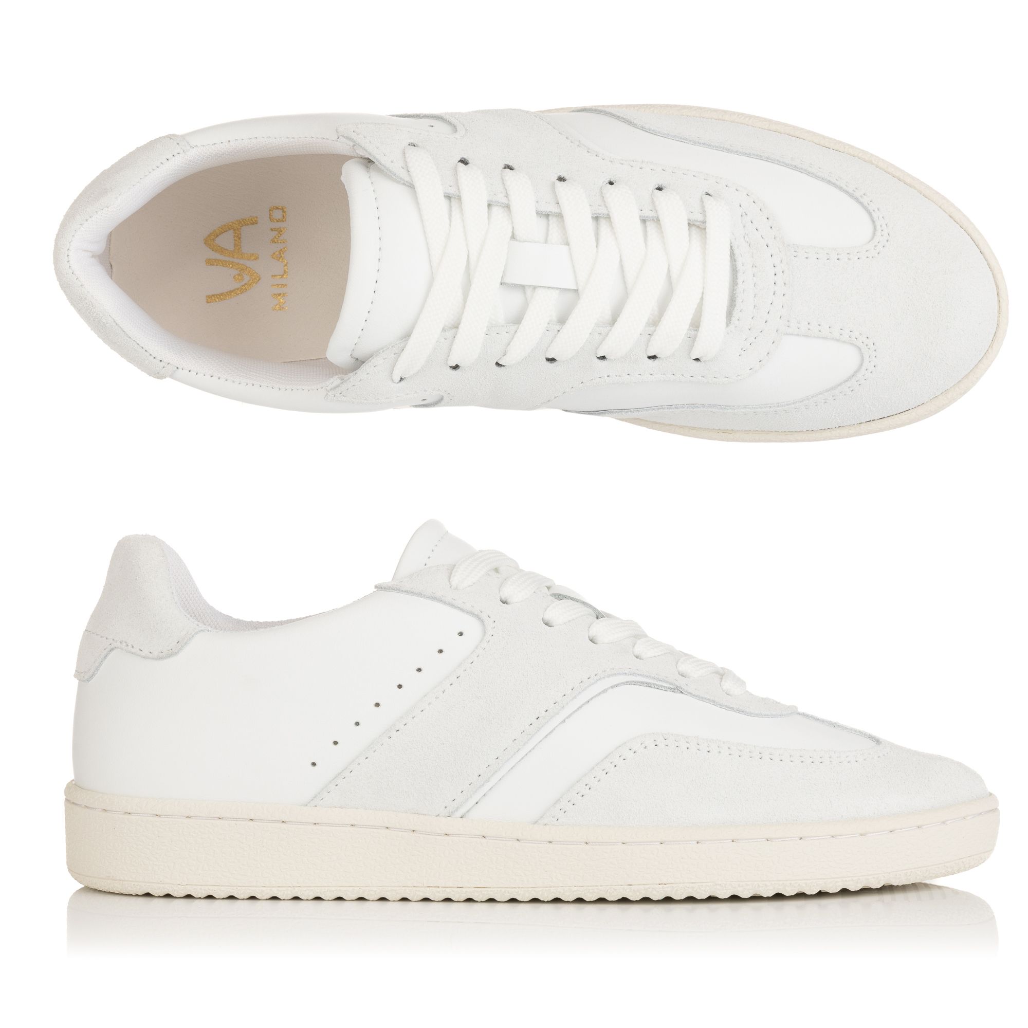 VIA MILANO Damen-Sneaker echt Leder gepolsterte Einlegesohle