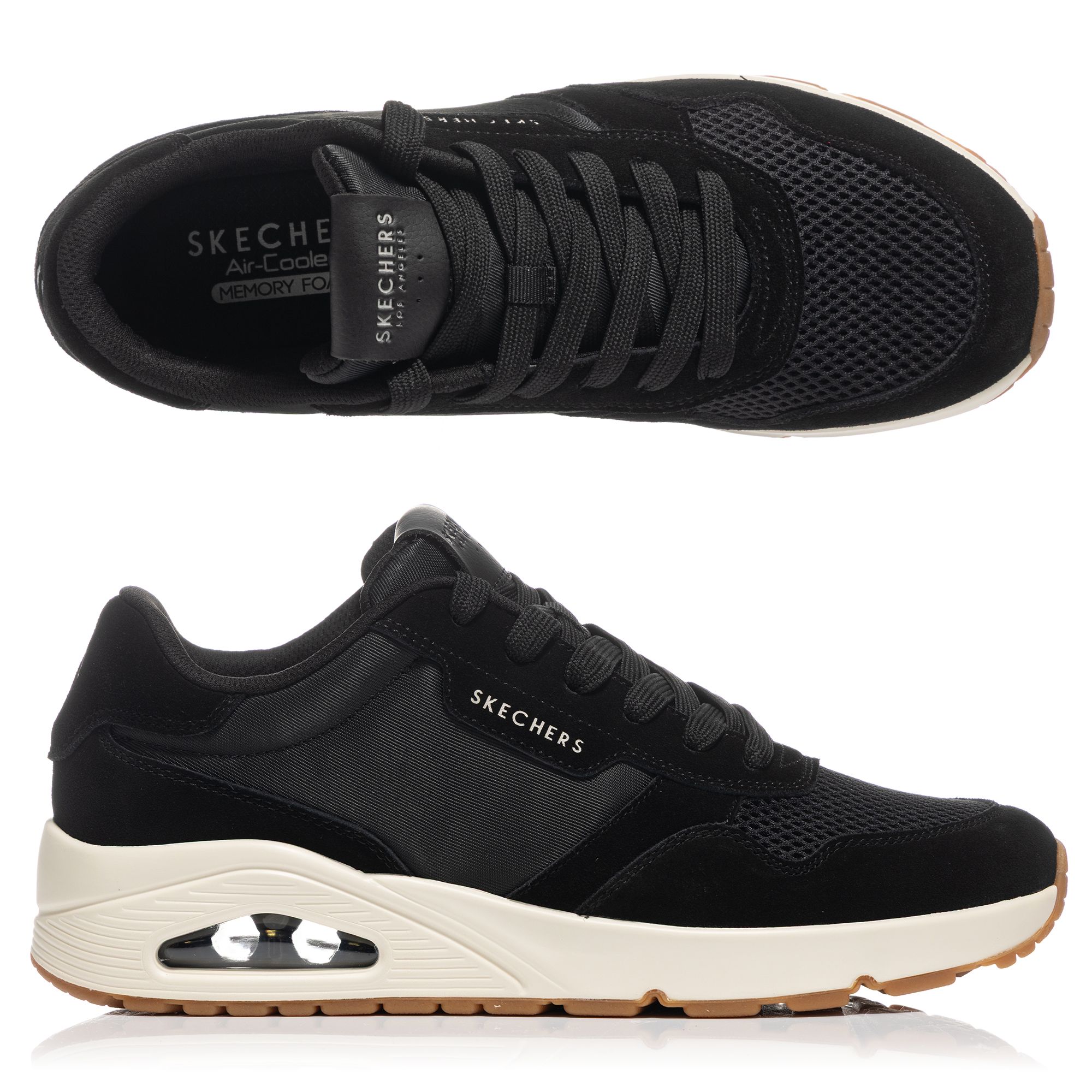 SKECHERS Herren-Sneaker Uno Vintage Air Materialmix Schnürer