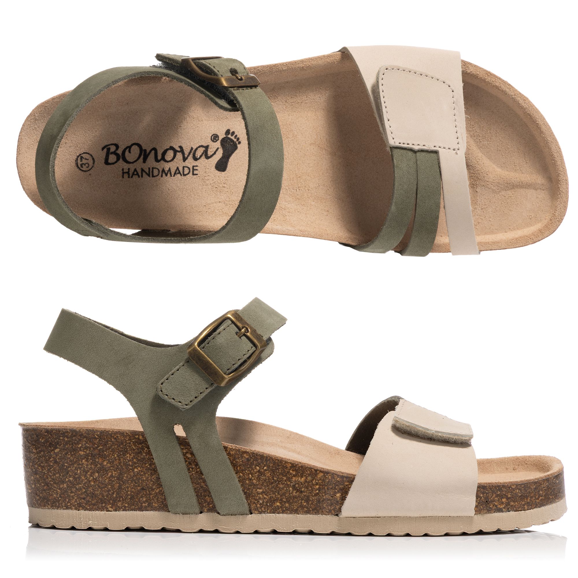 BONOVA Damen-Sandalette Klettverschluss Keilabsatz ca. 3,5cm Super-Soft-Fußbett