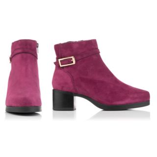 VITAFORM Damen-Stiefelette Samtziegenleder Zierschnalle Sohle Luisa