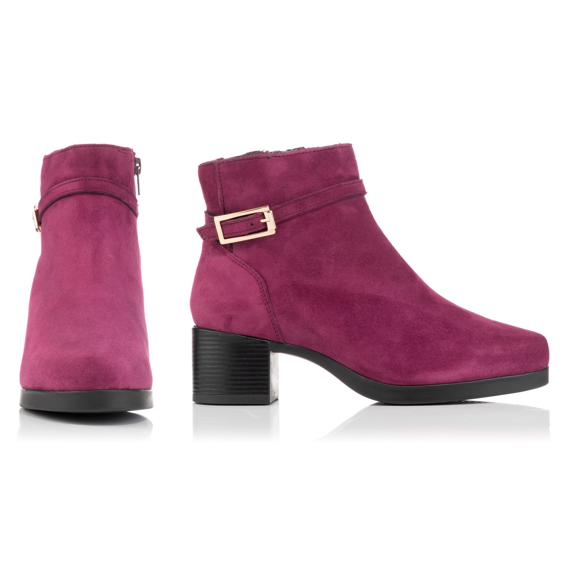 VITAFORM Damen-Stiefelette Samtziegenleder Zierschnalle Sohle Luisa