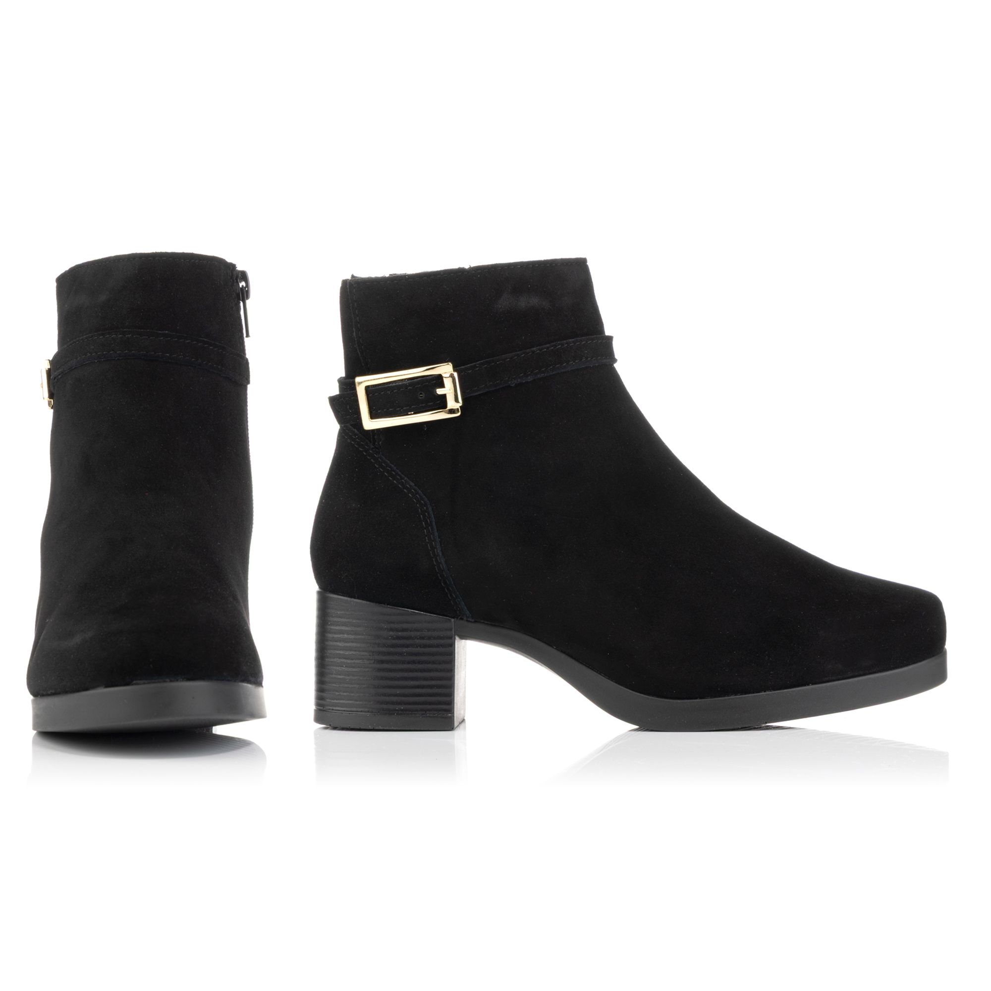 VITAFORM Damen-Stiefelette Samtziegenleder Zierschnalle Sohle Luisa