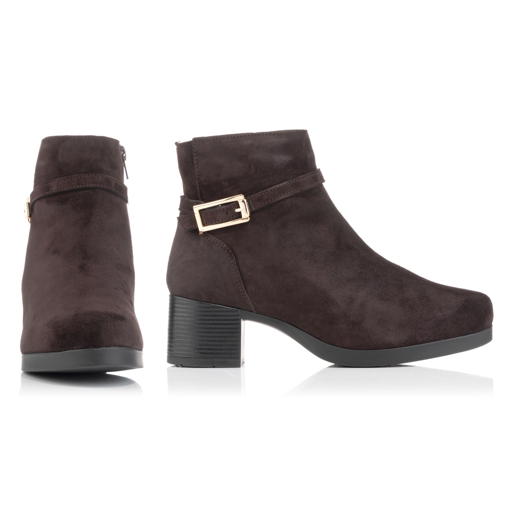 VITAFORM Damen-Stiefelette Samtziegenleder Zierschnalle Sohle Luisa