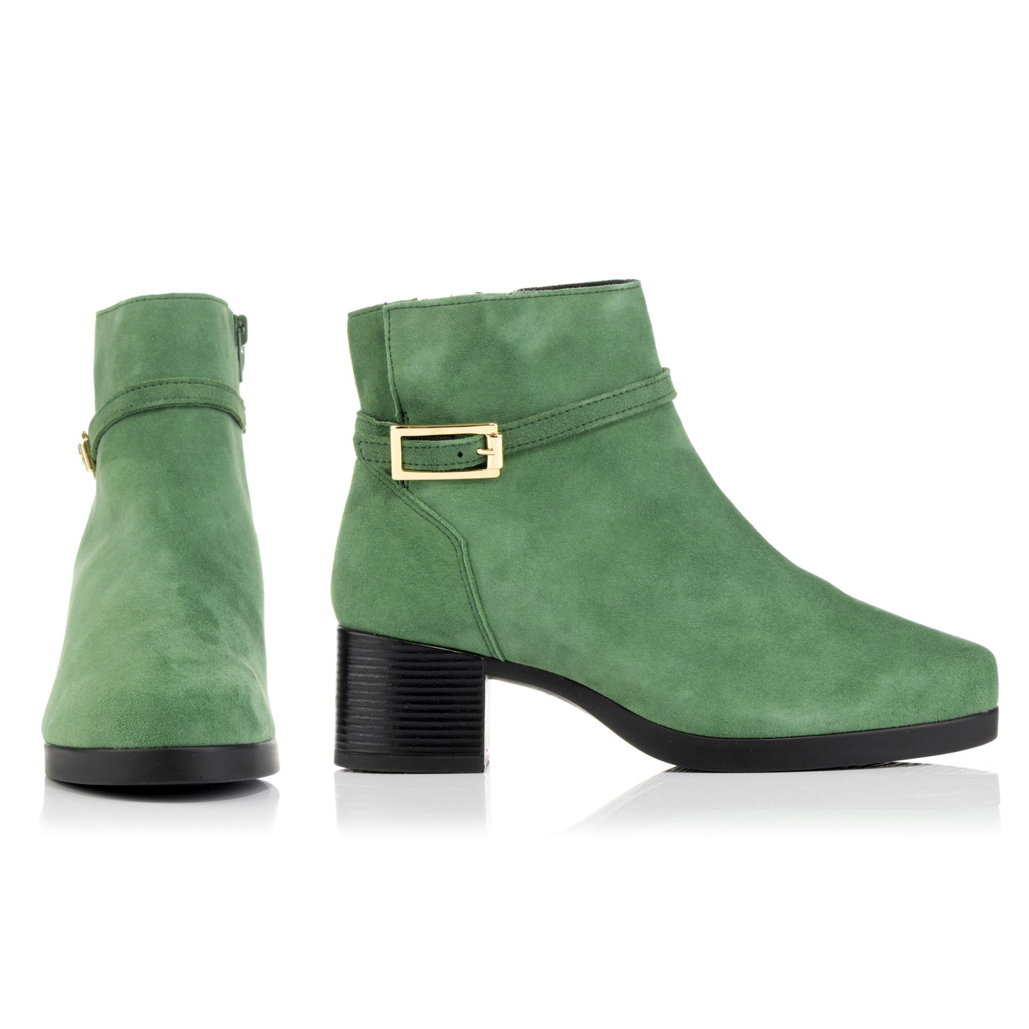 VITAFORM Damen-Stiefelette Samtziegenleder Zierschnalle Sohle Luisa