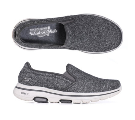 SKECHERS Herren Slipper Wash a Wool Premium Wolle GoGa Mat Technologie — SKECHERS Herren Slipper Wash a Wool Premium Wolle GoGa Mat Technologie —