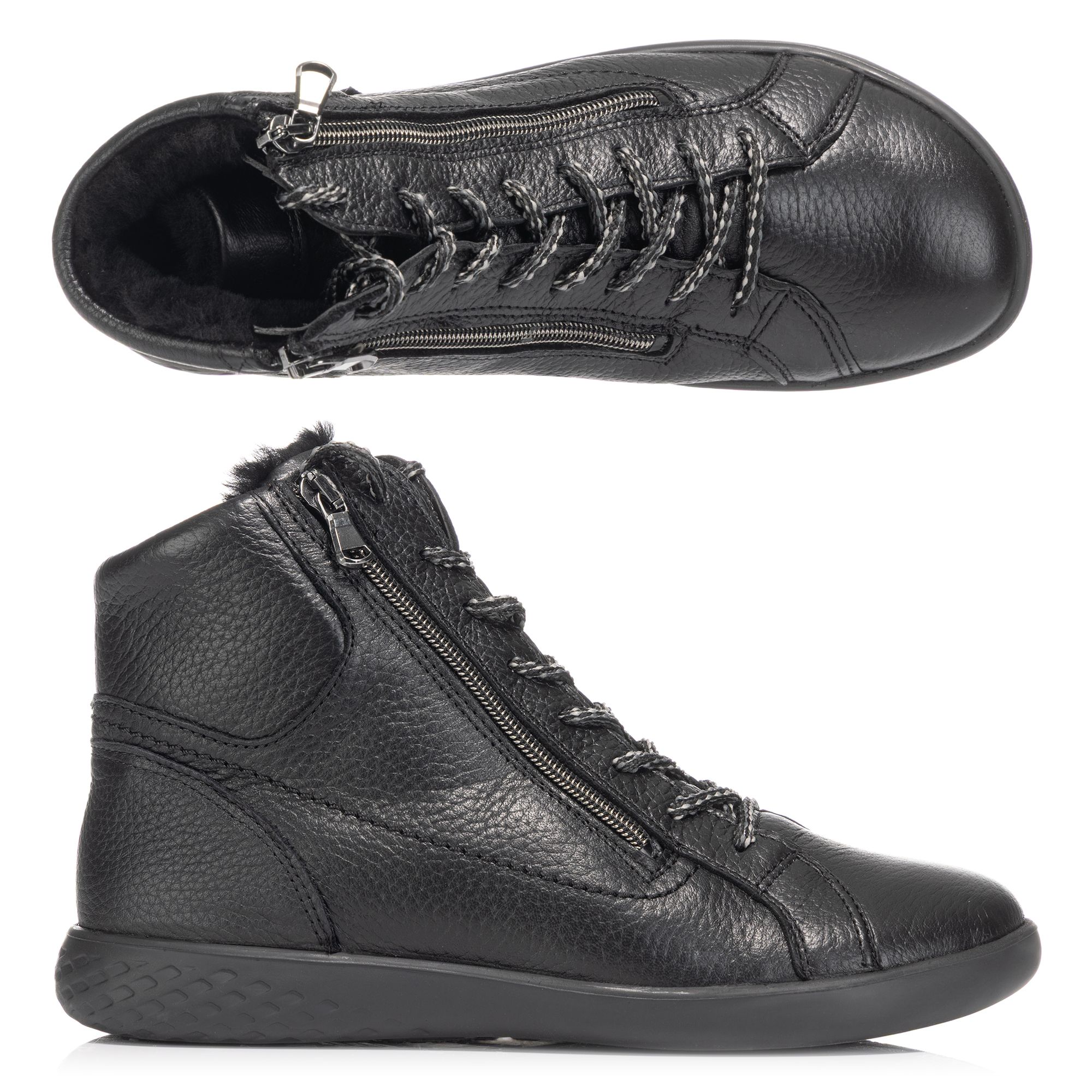 VITAFORM Damen-Stiefelette Hirschleder Lammfell Barfußsohle