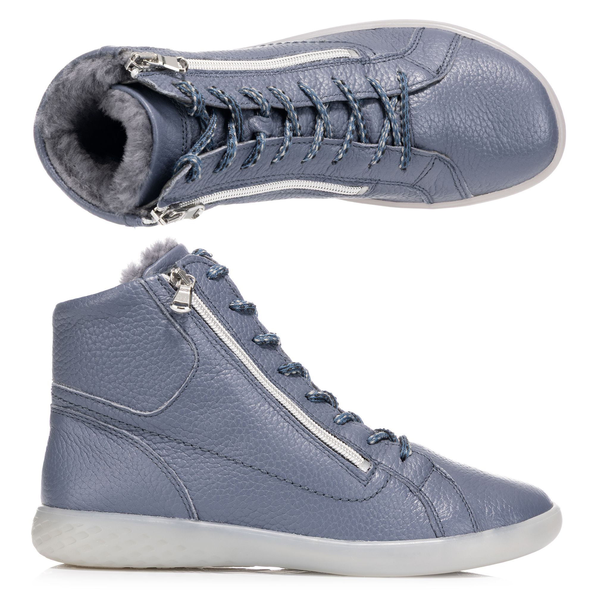 VITAFORM Damen-Stiefelette Hirschleder Lammfell Barfußsohle