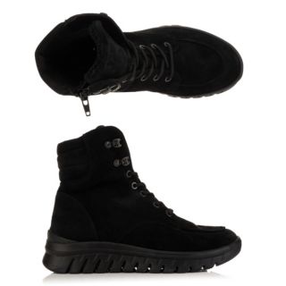 VITAFORM Damen-Stiefel Veloursleder Schnürung Leichtsohle