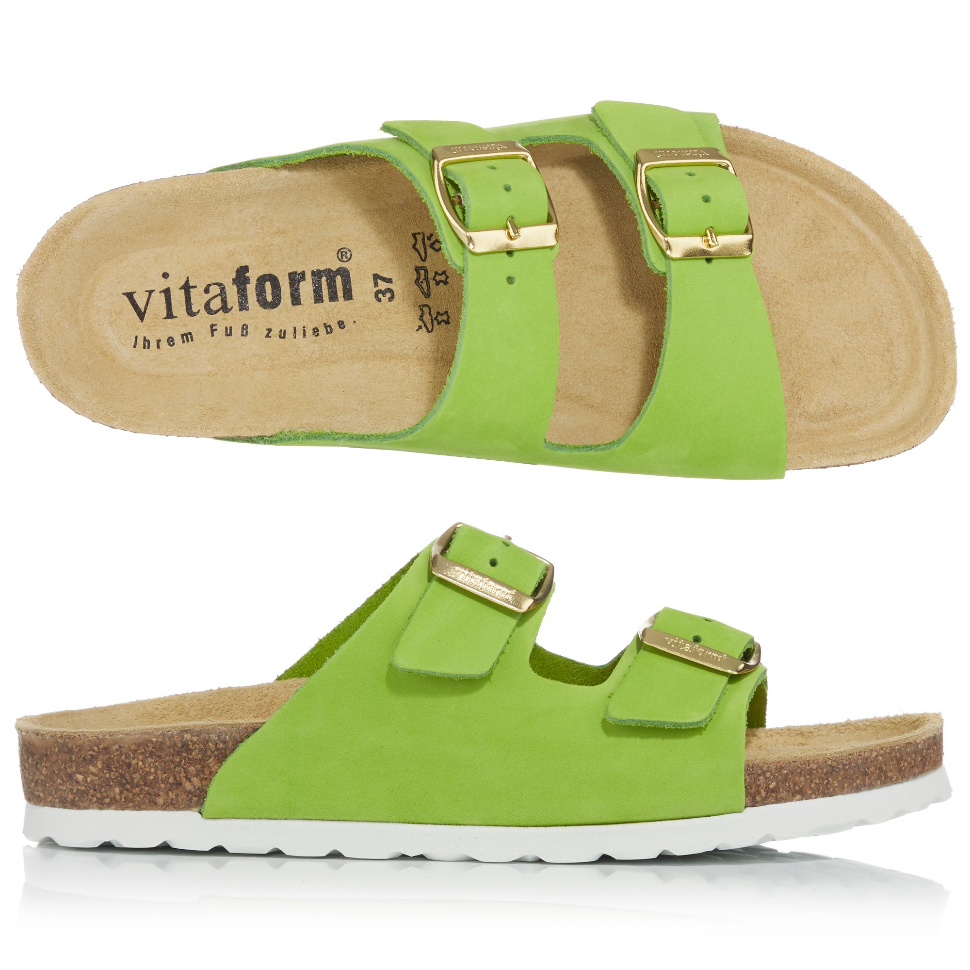VITAFORM Damen-Pantolette Nubukleder Korkfußbett made in Germany