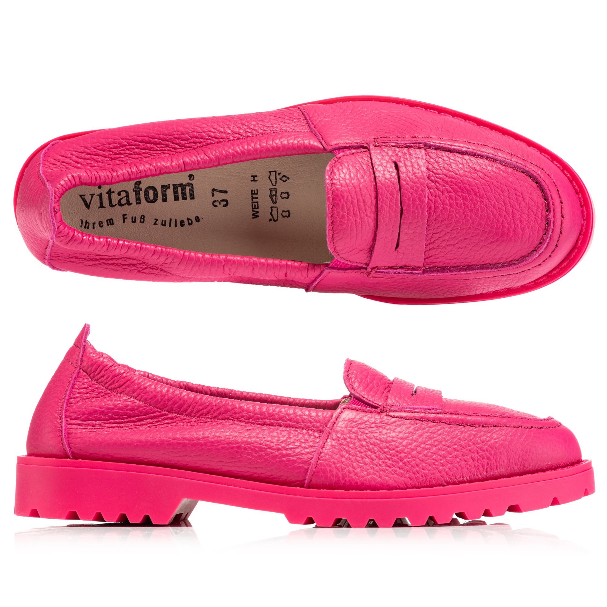 VITAFORM Damen-Slipper Hirschleder farbige Sohle Sohle Tara