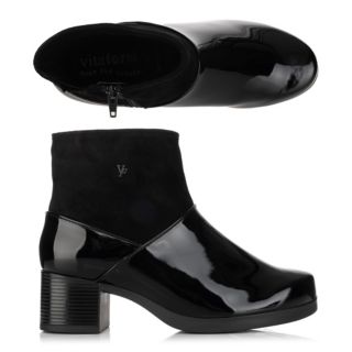 VITAFORM Damen-Stiefelette Lackleder Samtziegenleder Sohle Luisa