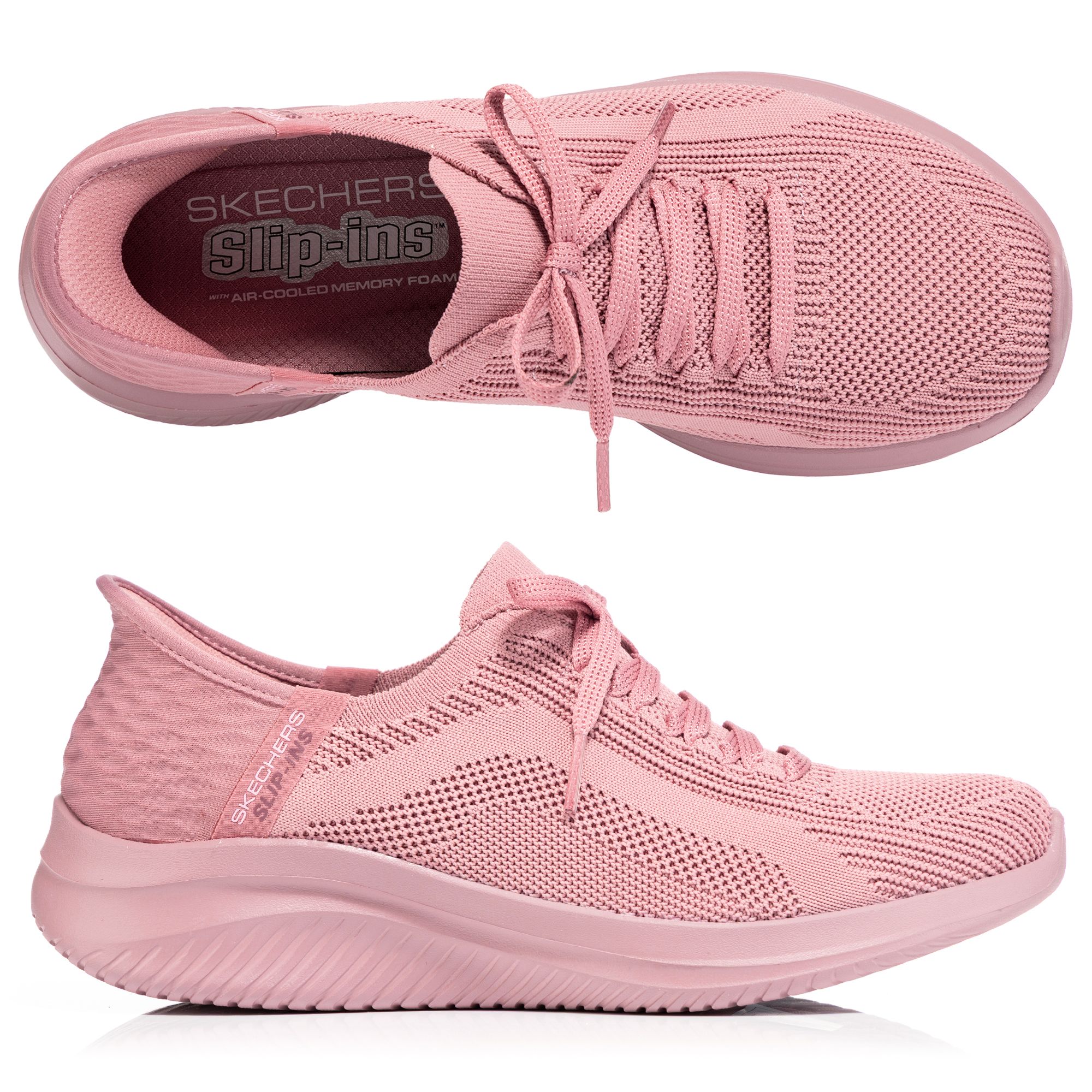 SKECHERS Damen-Slipper Ultra Flex 3.0 Strick Hands Free Slip-ins®