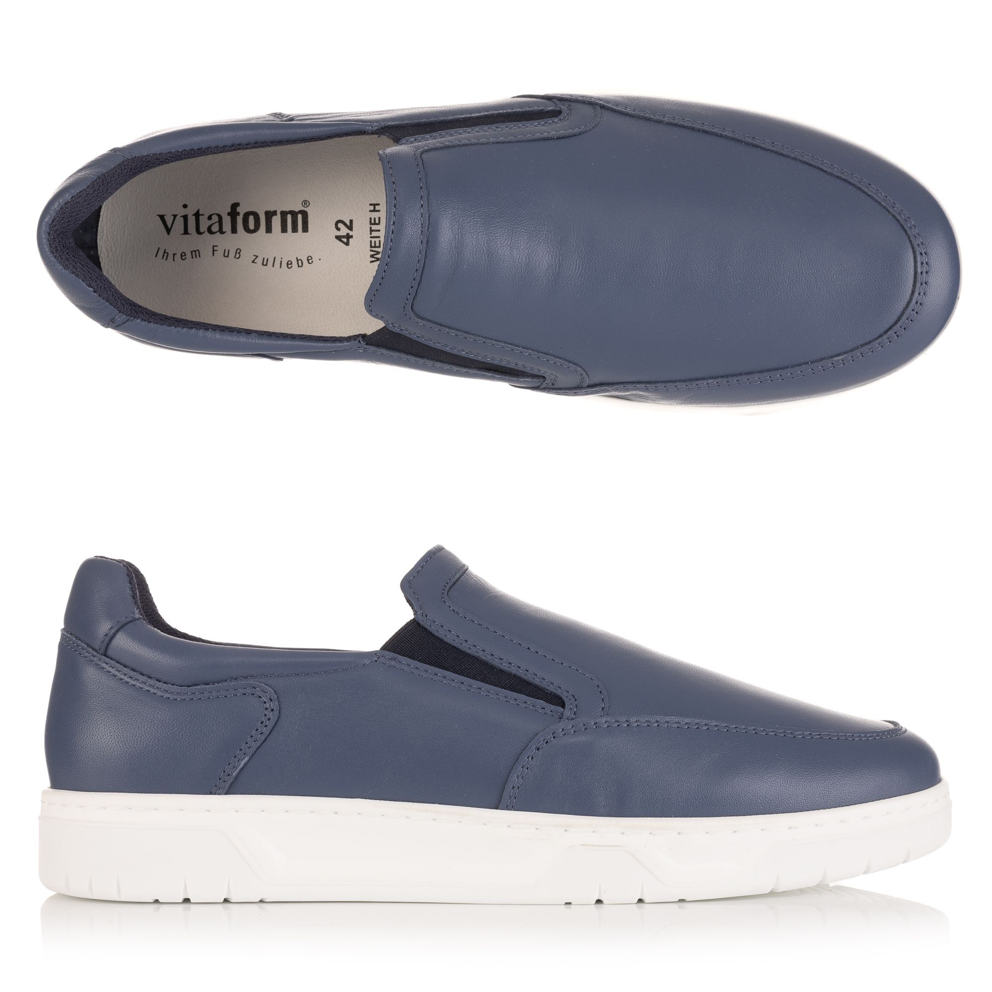 VITAFORM Herren-Slipper Nappaleder Elastikeinsätze Sohle Marla