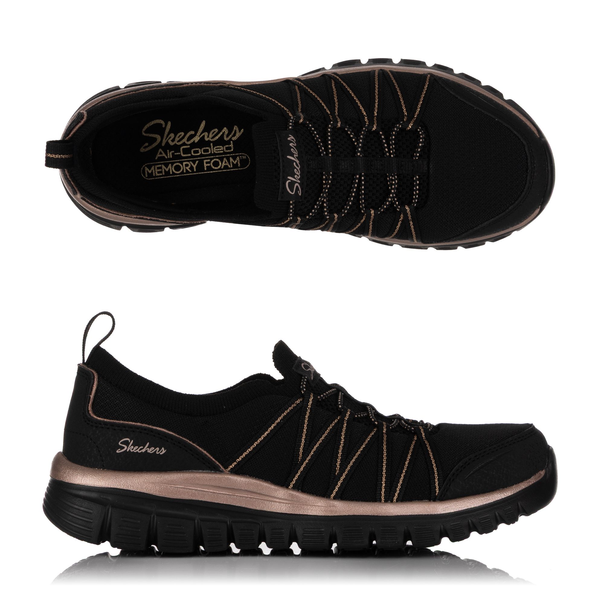 SKECHERS Damen Sneaker Graceful Purecrush Bungeeschnürung Memory Foam