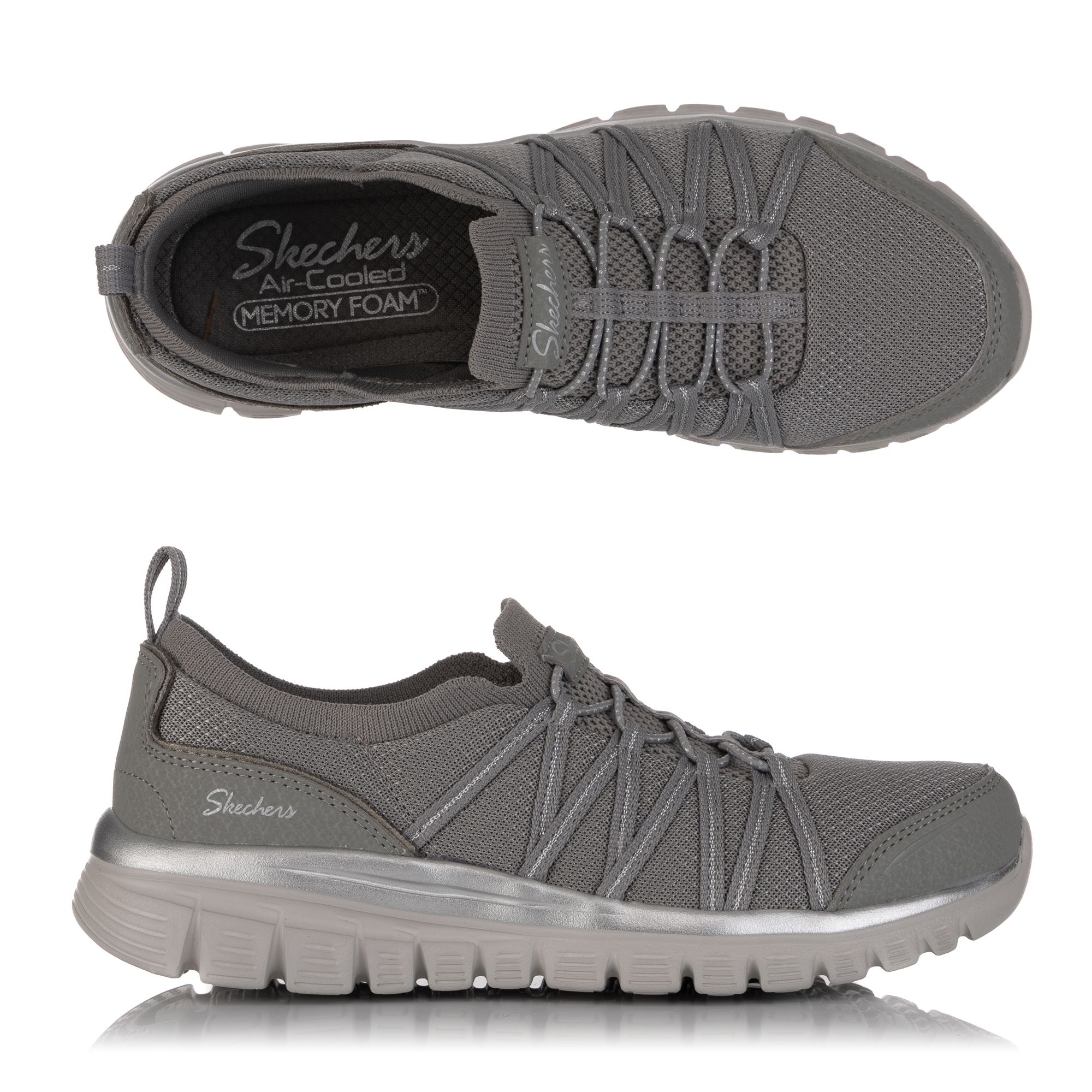 SKECHERS Damen Sneaker Graceful Purecrush Bungeeschnürung Memory Foam