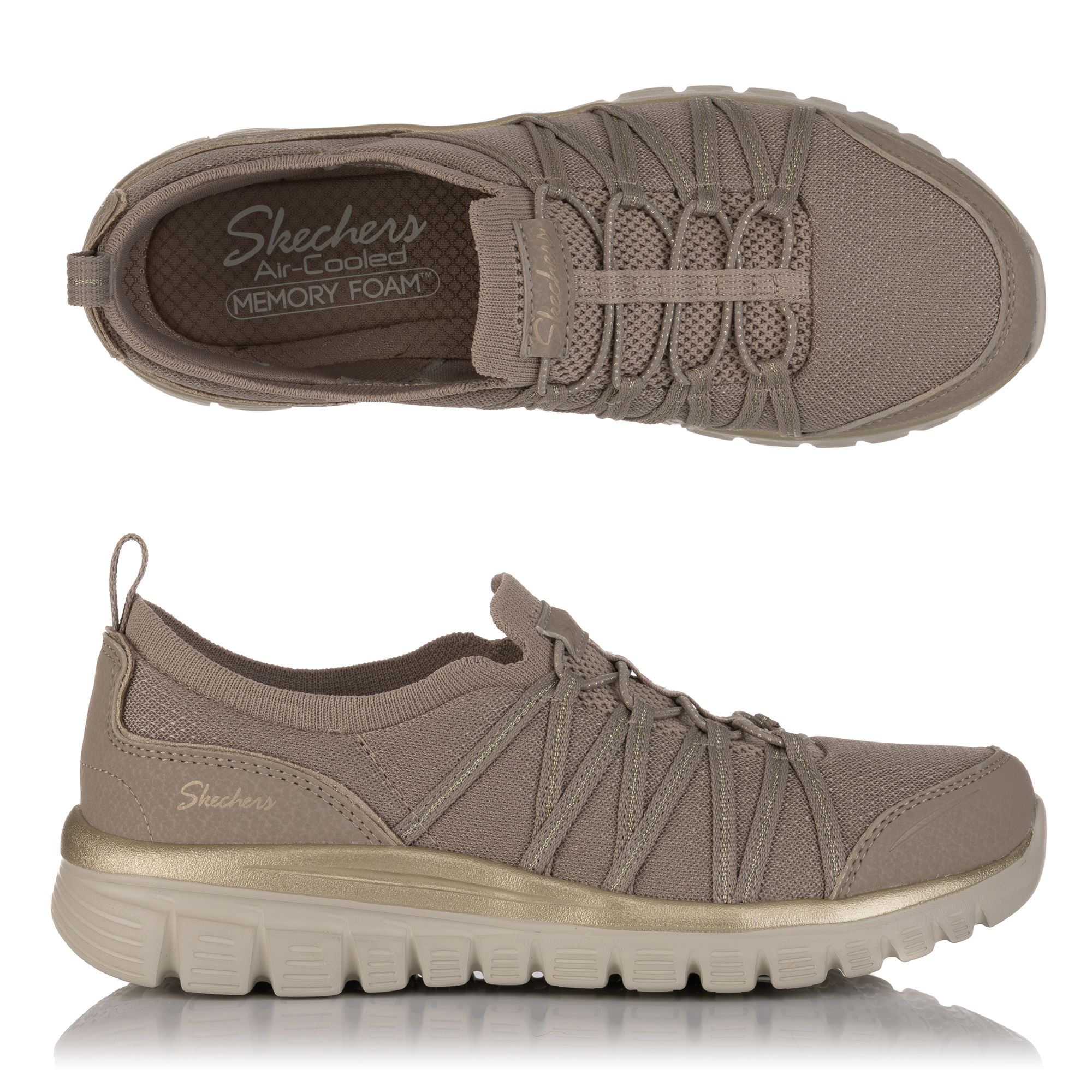 SKECHERS Damen Sneaker Graceful Purecrush Bungeeschnürung Memory Foam