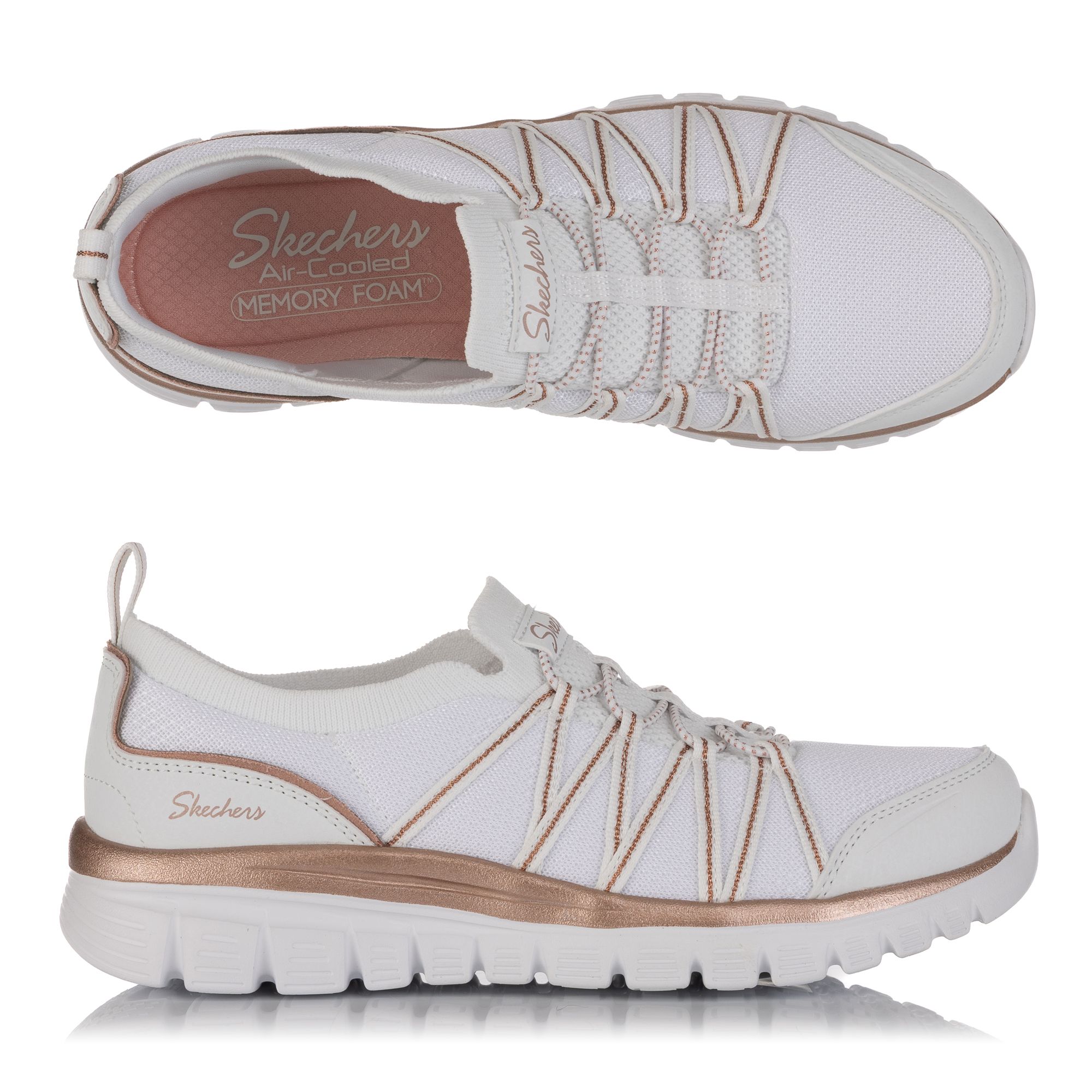 SKECHERS Damen Sneaker Graceful Purecrush Bungeeschnürung Memory Foam