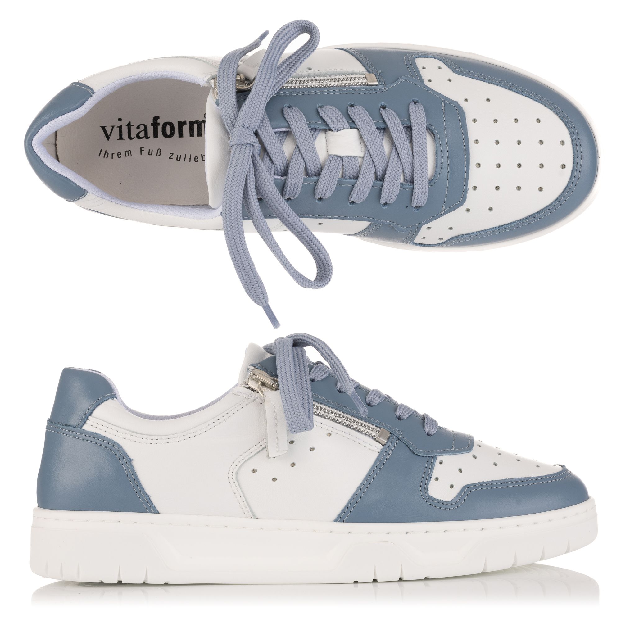 VITAFORM Damen- Sneaker Nappaleder Reißverschluss Sohle Marla