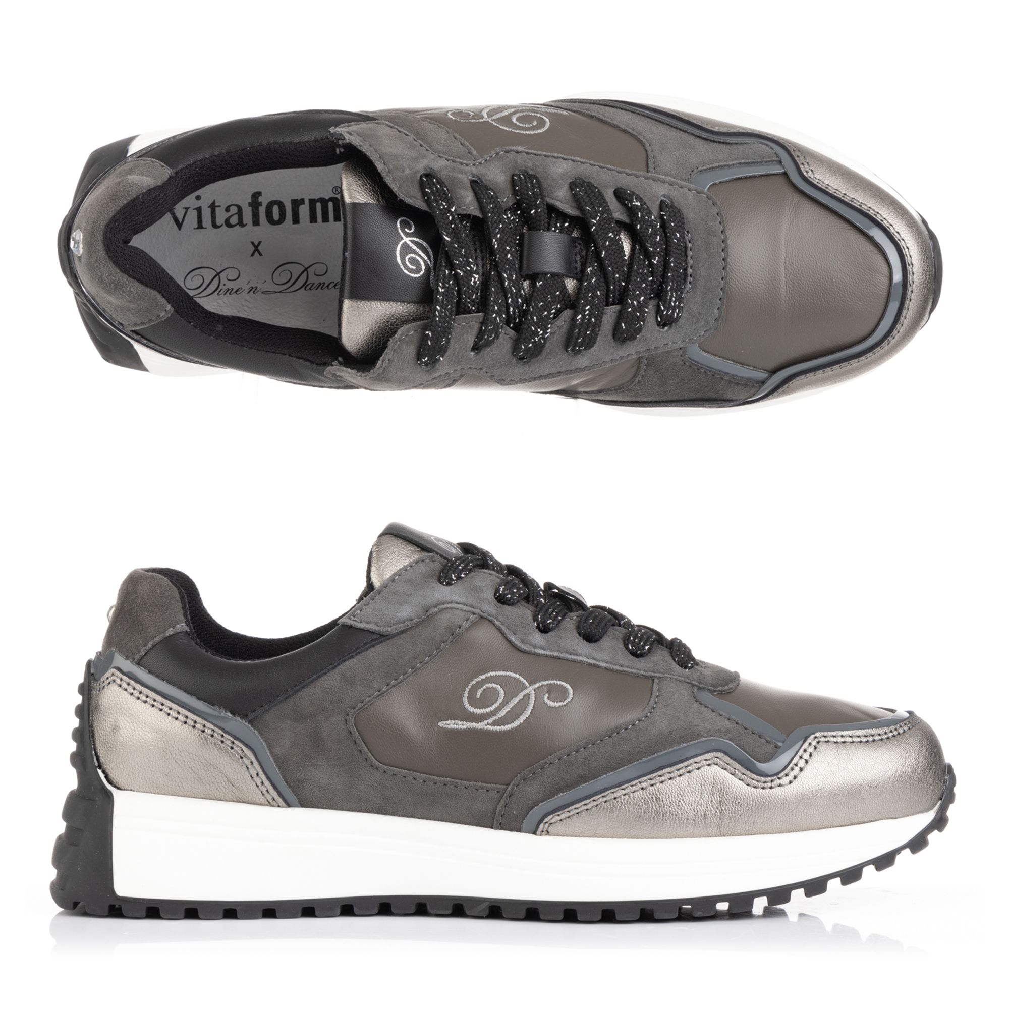 DINE `N`DANCE Damen-Sneaker echt Leder Weite H Profilsohle