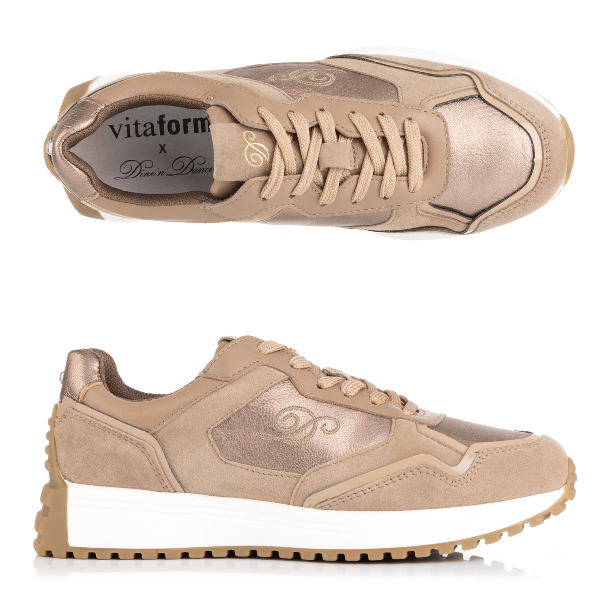 DINE `N`DANCE Damen-Sneaker echt Leder Weite H Profilsohle