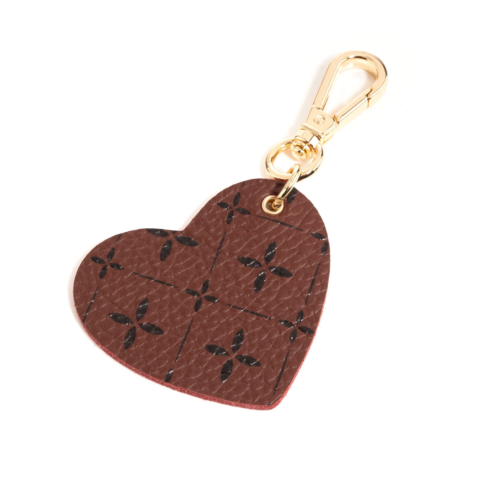 VITAFORM Schlüsselanhänger Nappaleder Blütenlogodruck Herzform