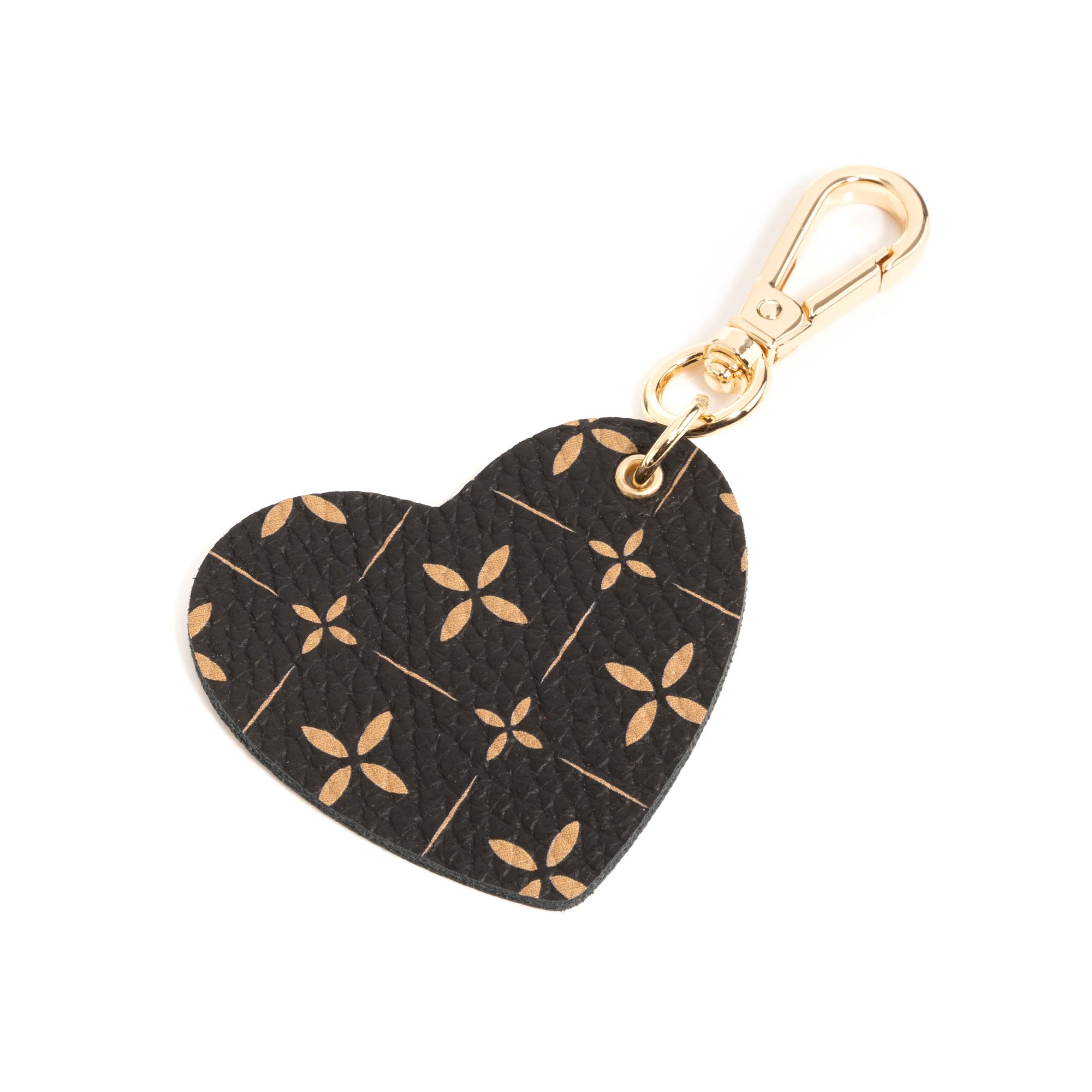 VITAFORM Schlüsselanhänger Nappaleder Blütenlogodruck Herzform